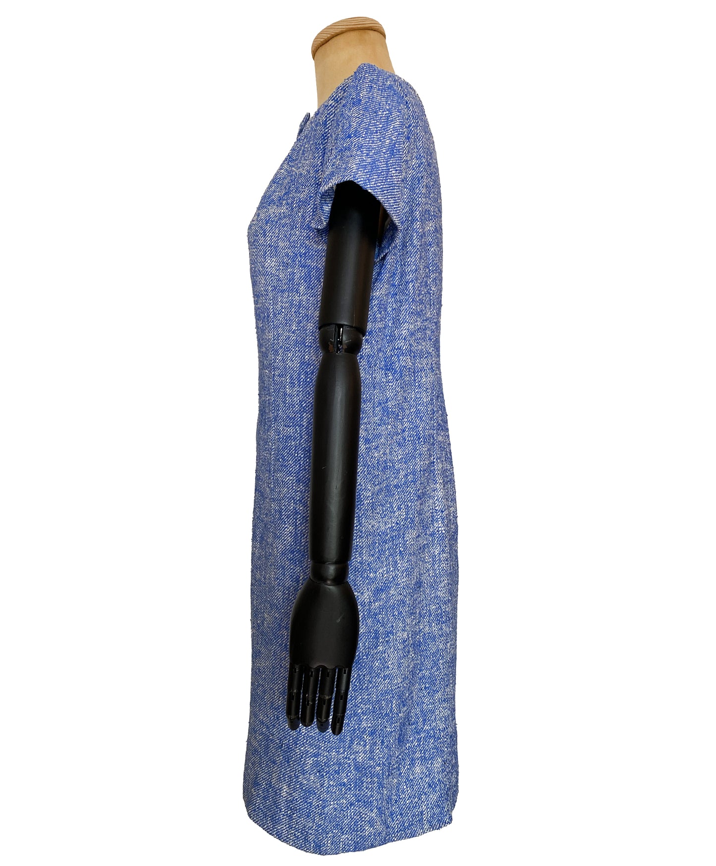 1960s Blue Twill Shift Dress (L-XL)