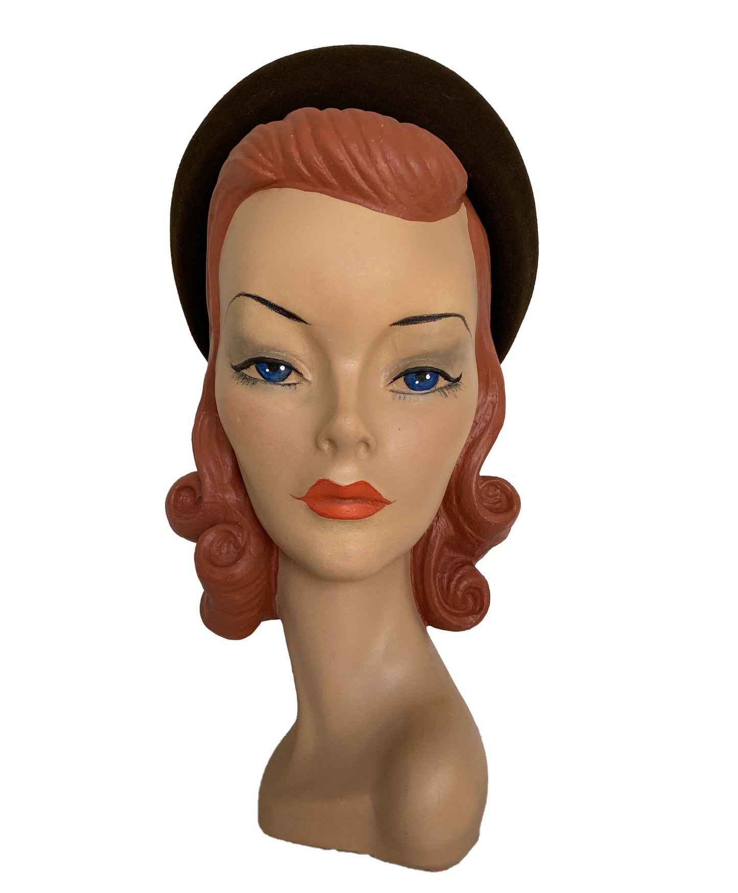 1950s Two Tone Brown Circular Hat (S-M)