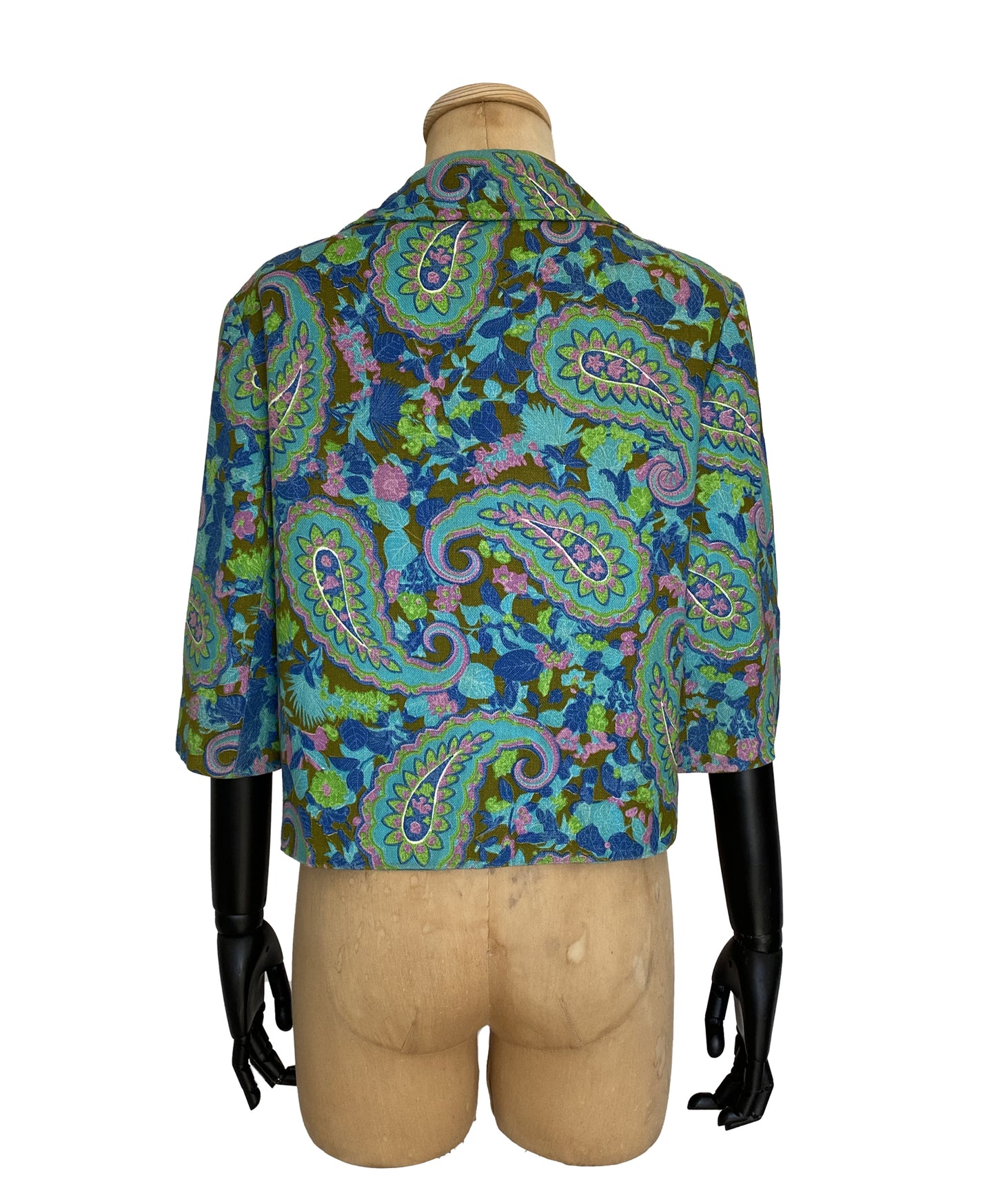 1960s Psychedelic Green Paisley Blazer (M)