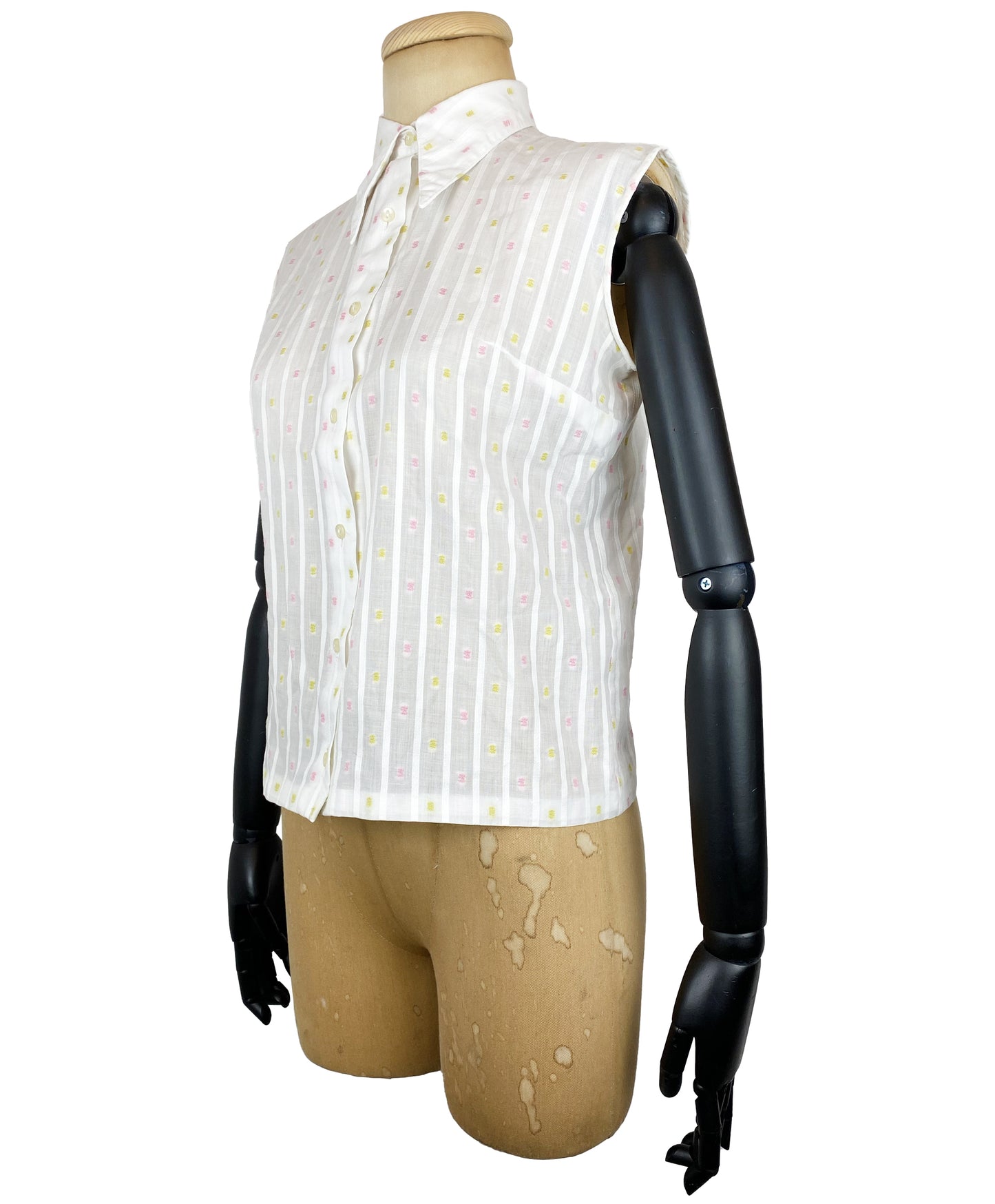1960s Embroidered Cotton Sleeveless Shirt (S)