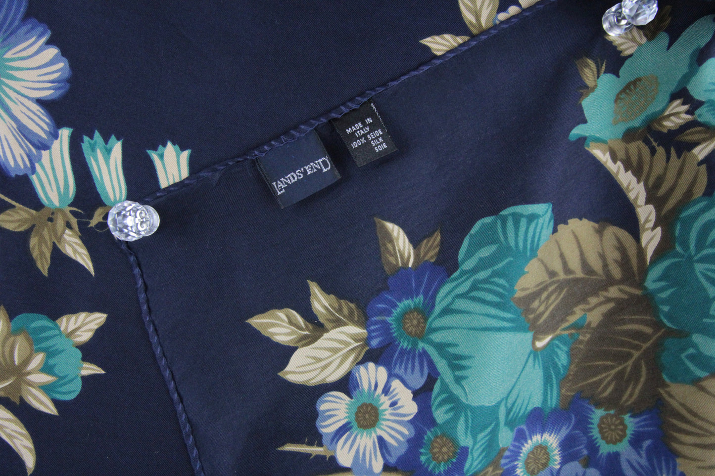 1980s Floral Square Scarf by Land's End