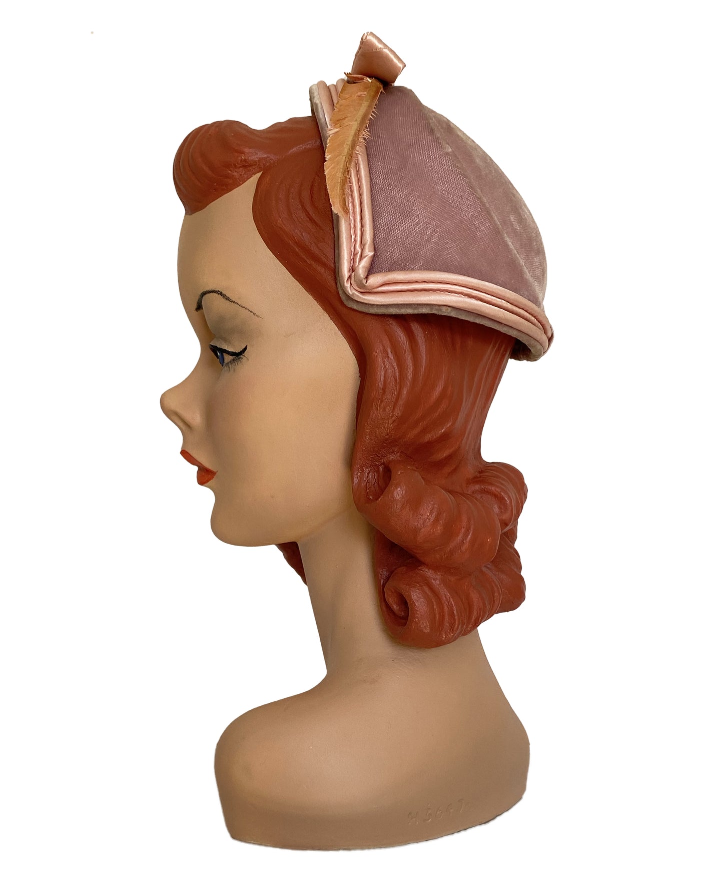 1950s Dusty Rose Pink Feather Fancy Hat (S)