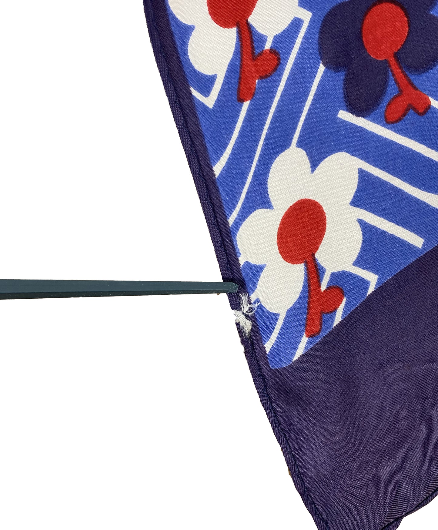 1960s Navy & Red Blooming Floral Scarf