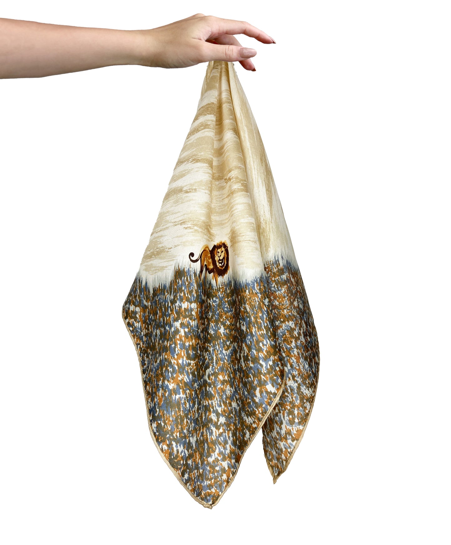 1970s Safari Lion Print Scarf