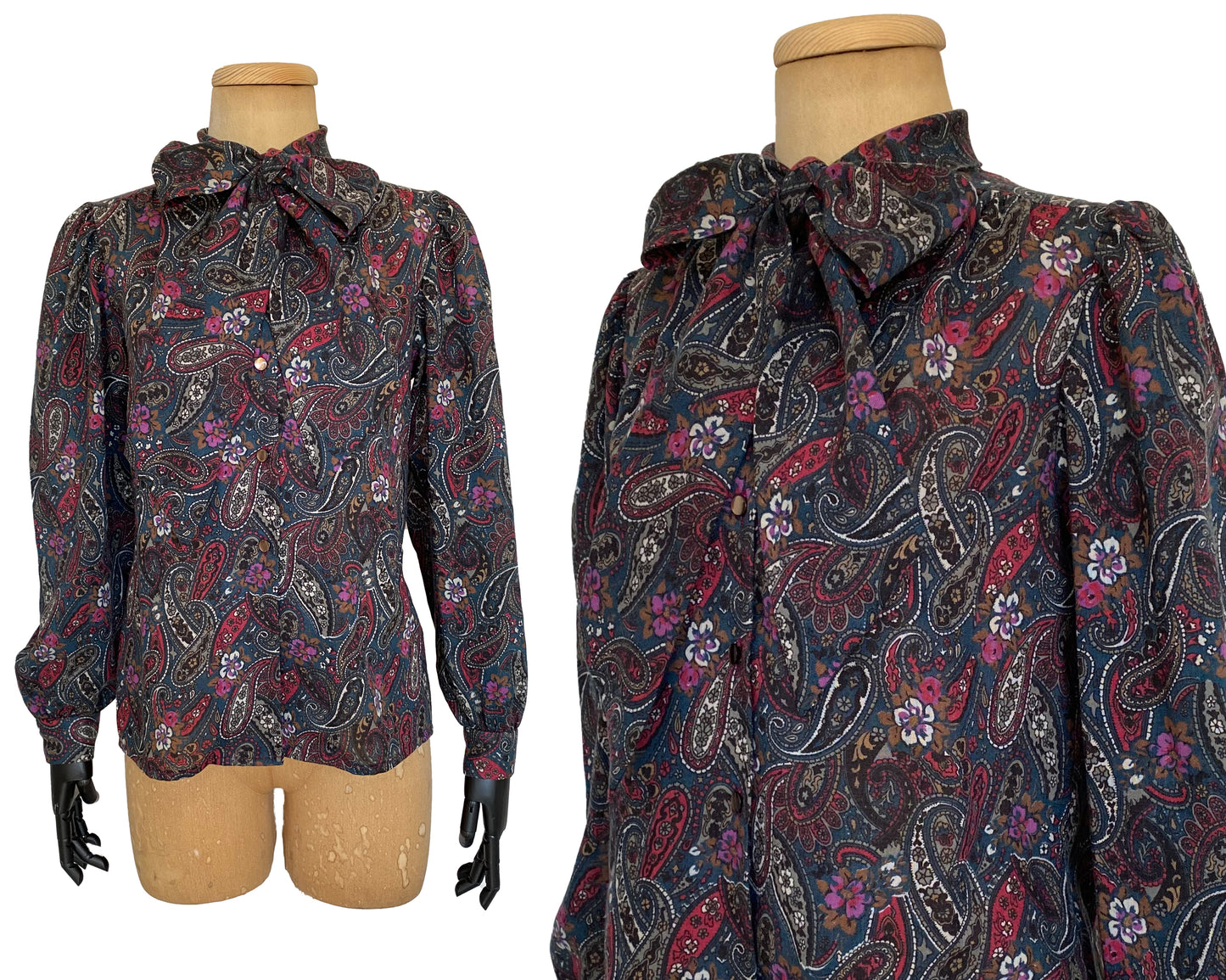 1980s Puffy Long Sleeve Blouse (M)