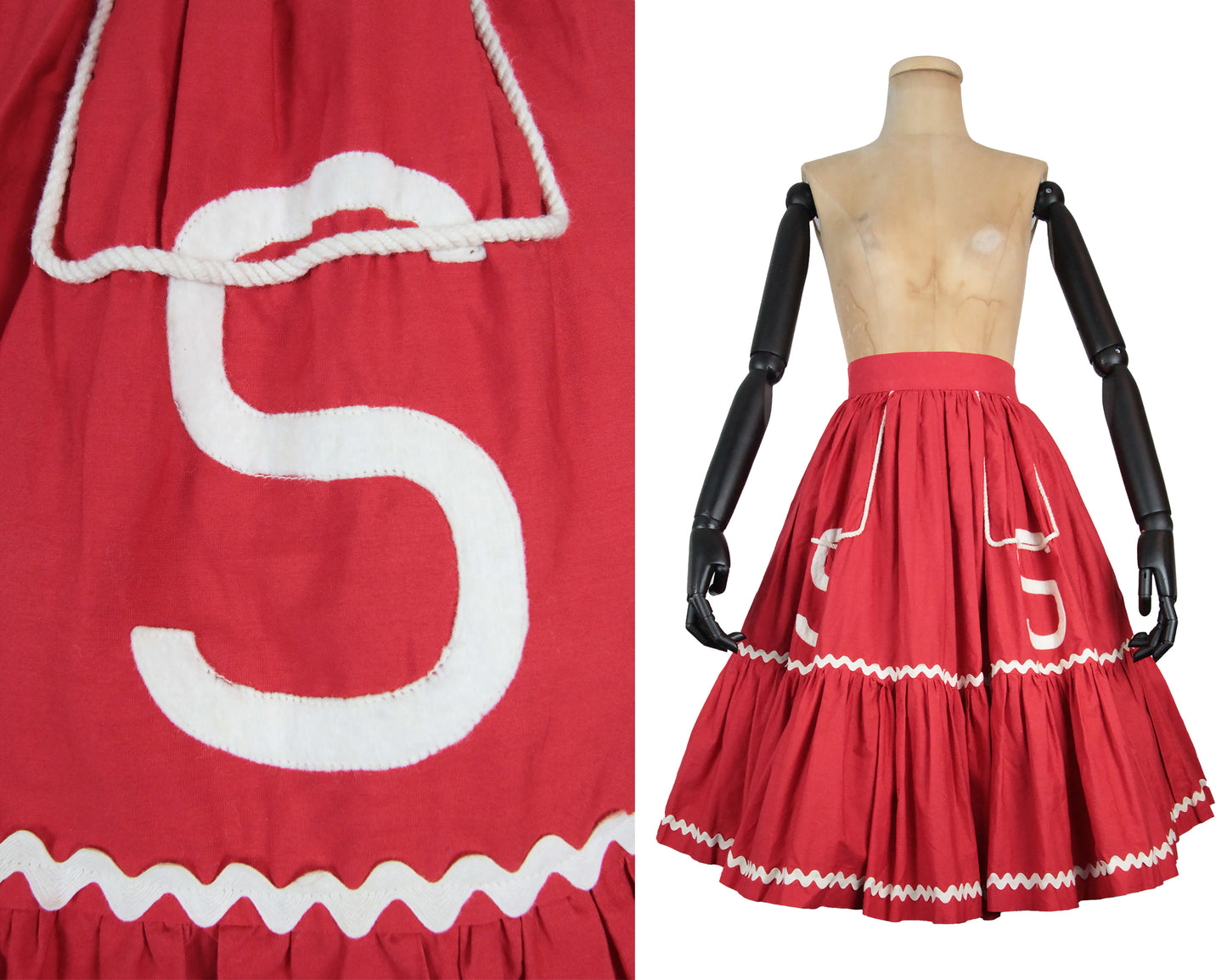1960s Red Circle Skirt (S)