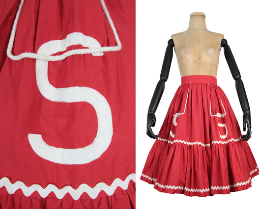 1960s Red Circle Skirt (S)