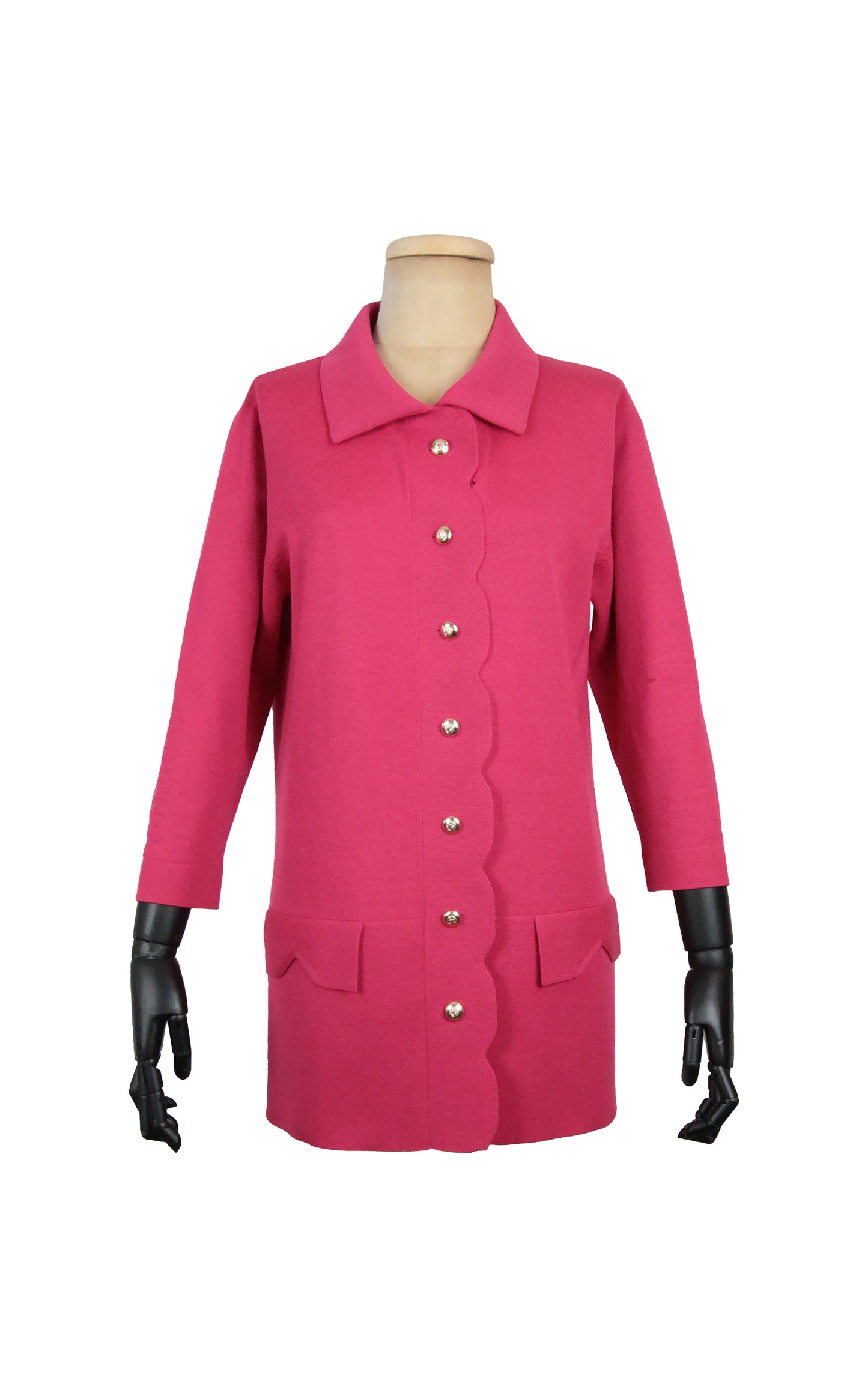 1960s Magenta Scallop Edge Cardigan (M)