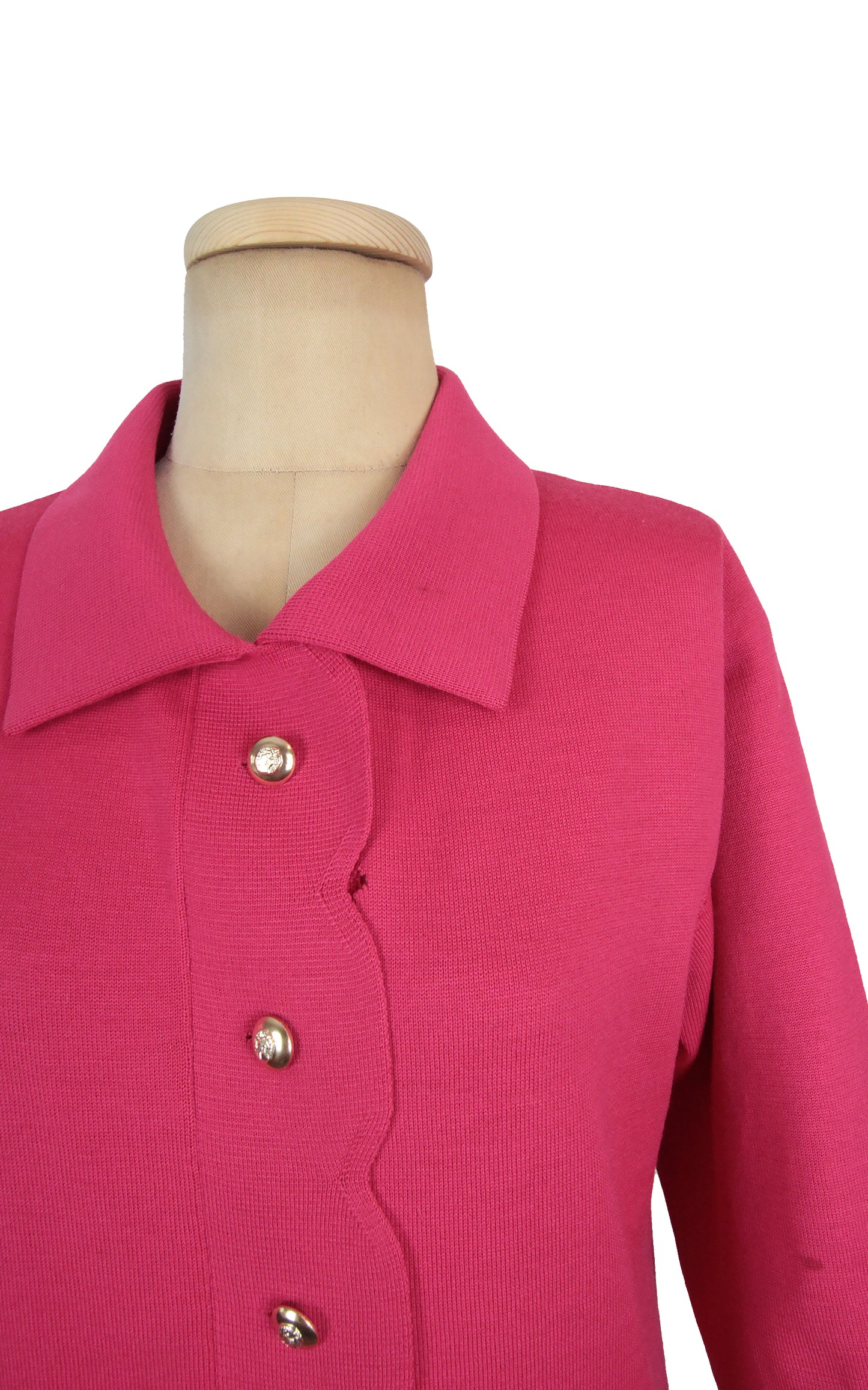 1960s Magenta Scallop Edge Cardigan (M)