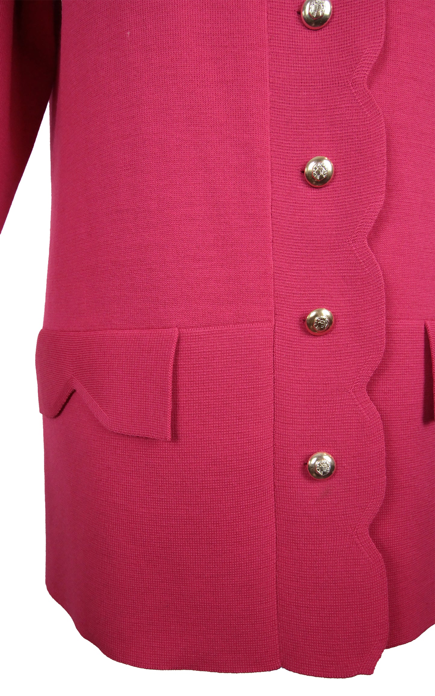 1960s Magenta Scallop Edge Cardigan (M)