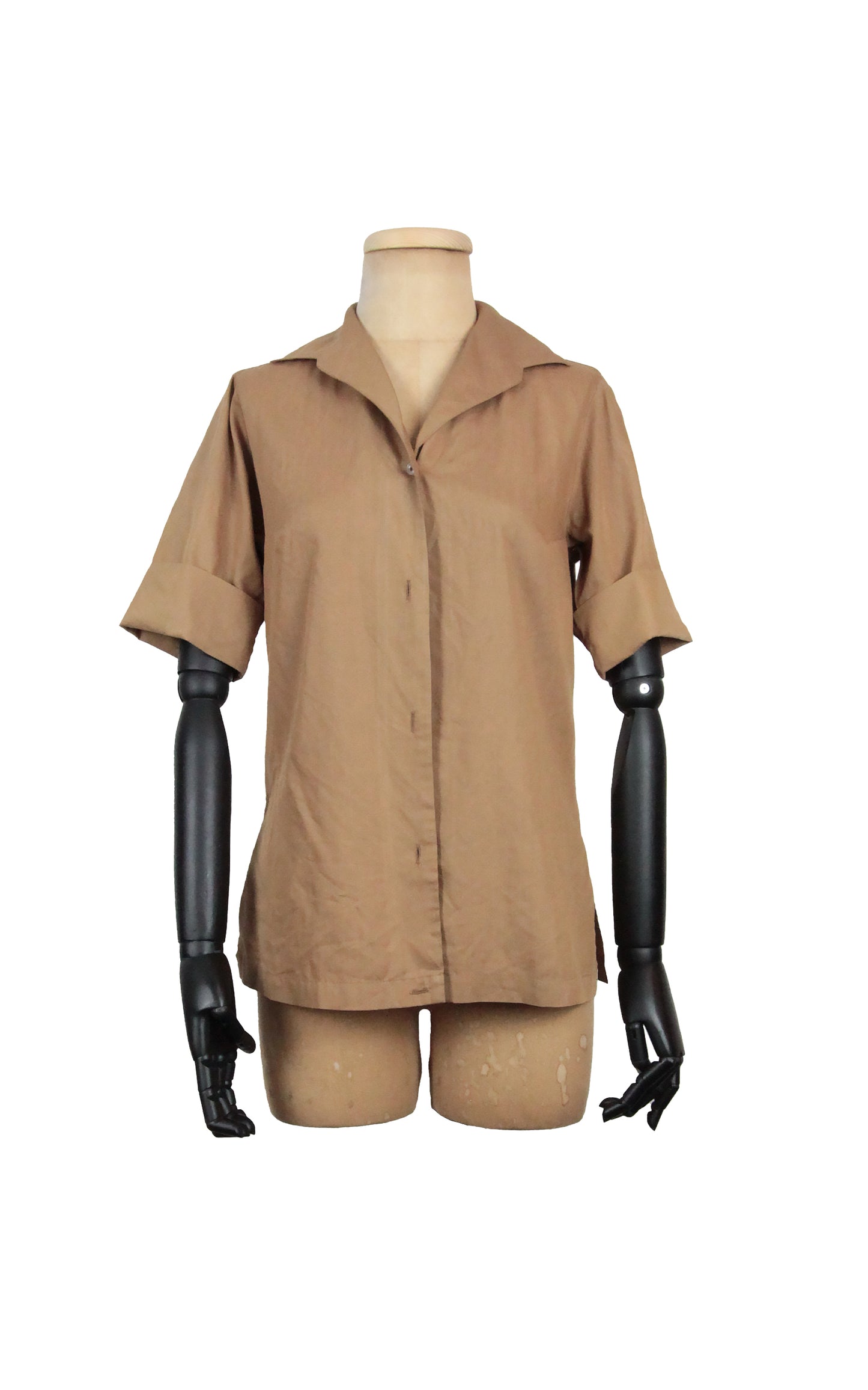 1950s Casual Brown Shirt (M)
