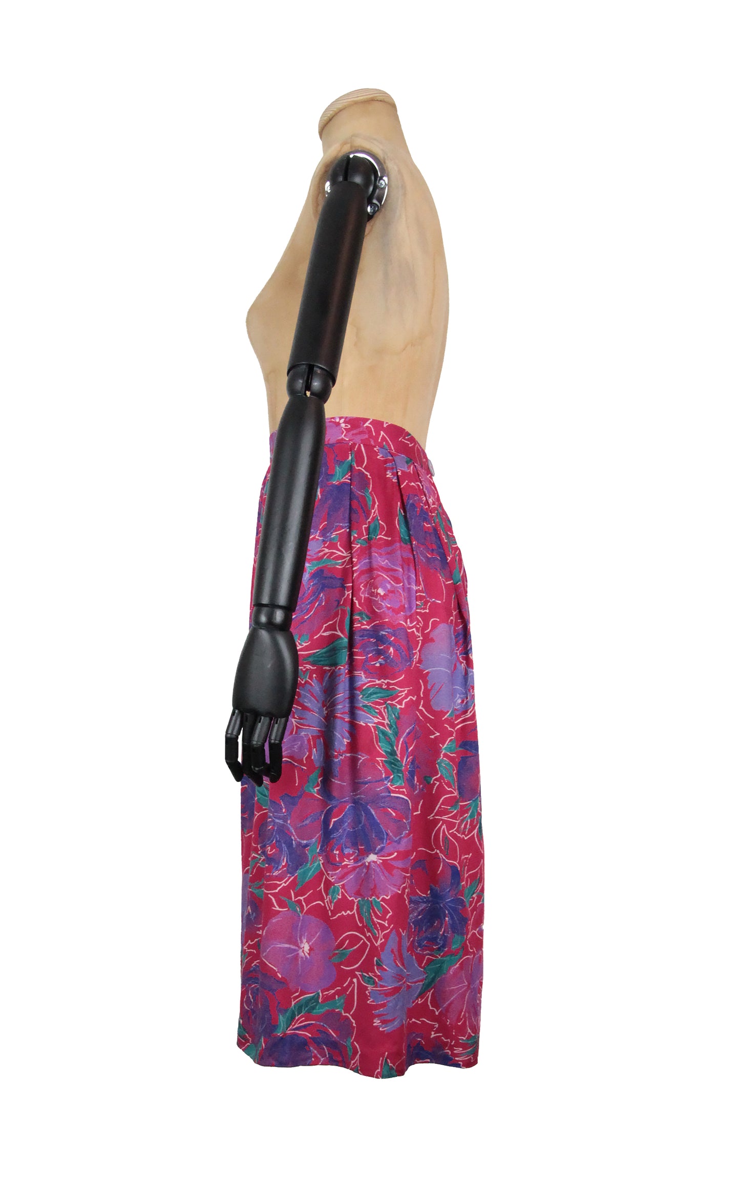 1960s Pink Floral Skirt (S)