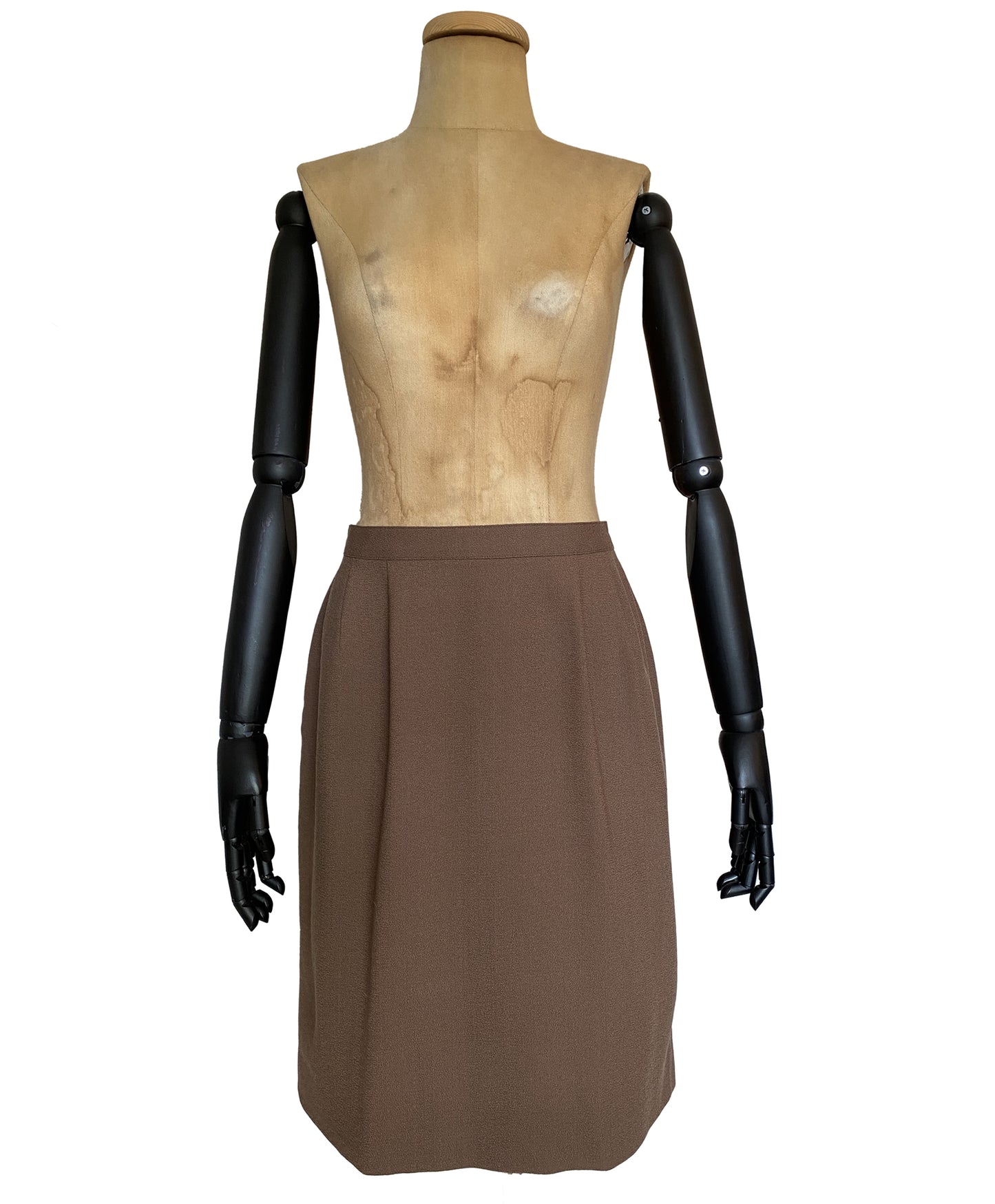 1990s Brown Pencil Skirt (M)