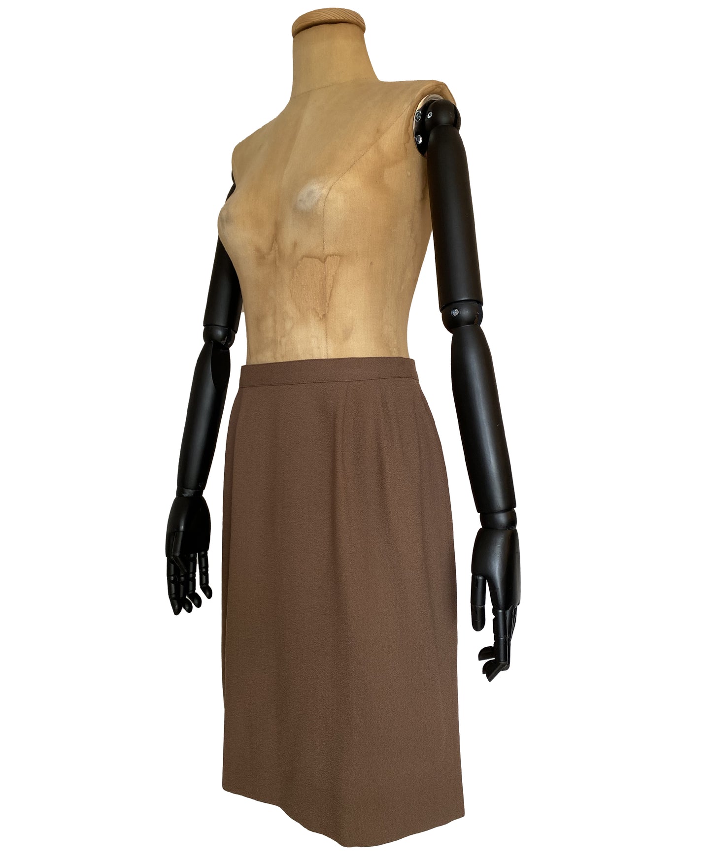 1990s Brown Pencil Skirt (M)
