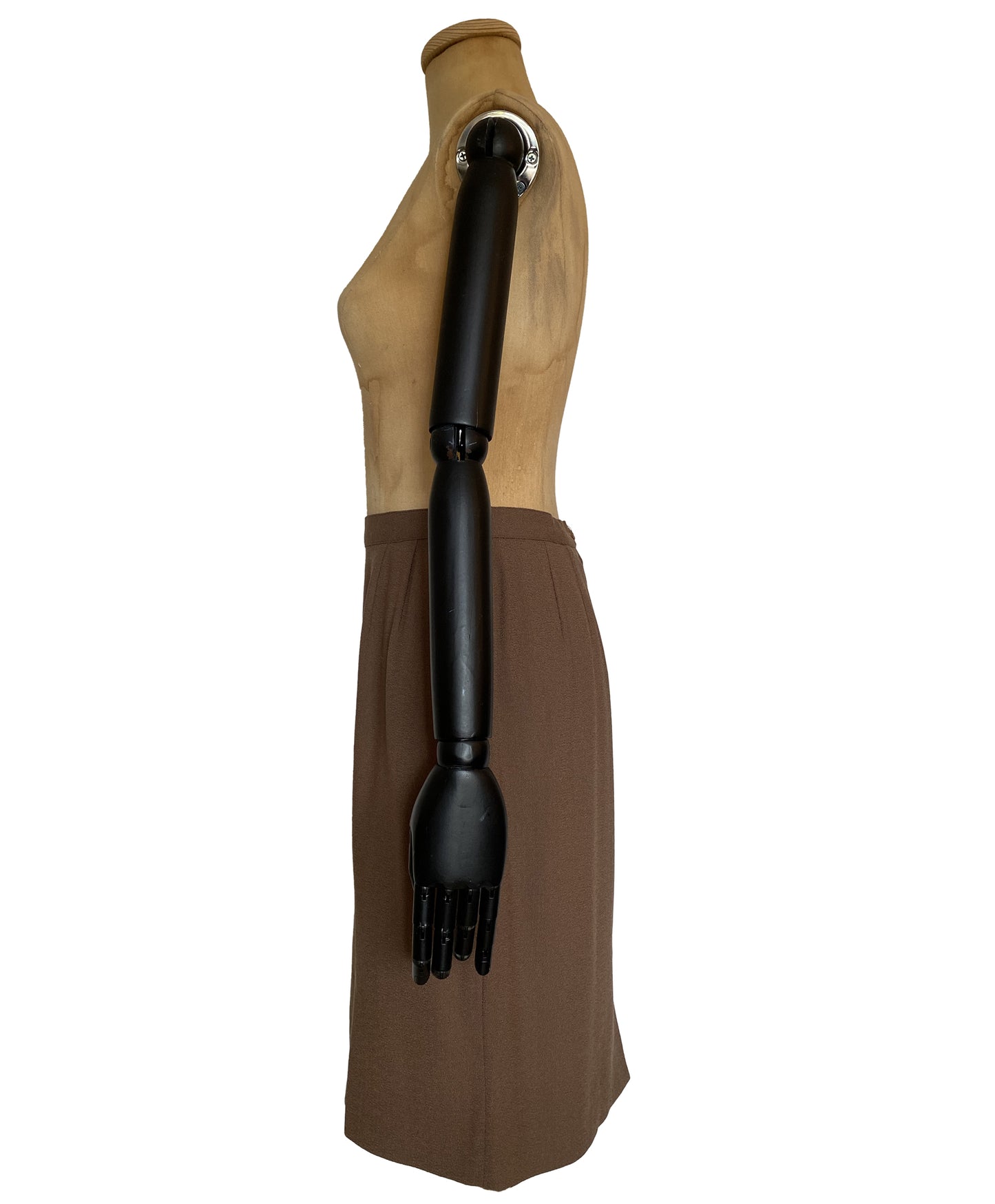 1990s Brown Pencil Skirt (M)