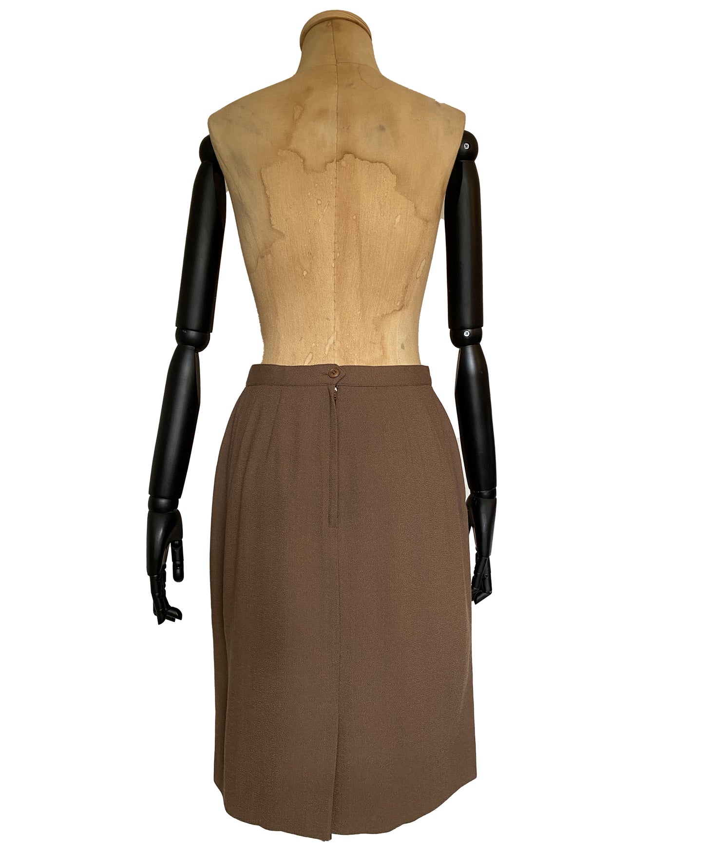 1990s Brown Pencil Skirt (M)