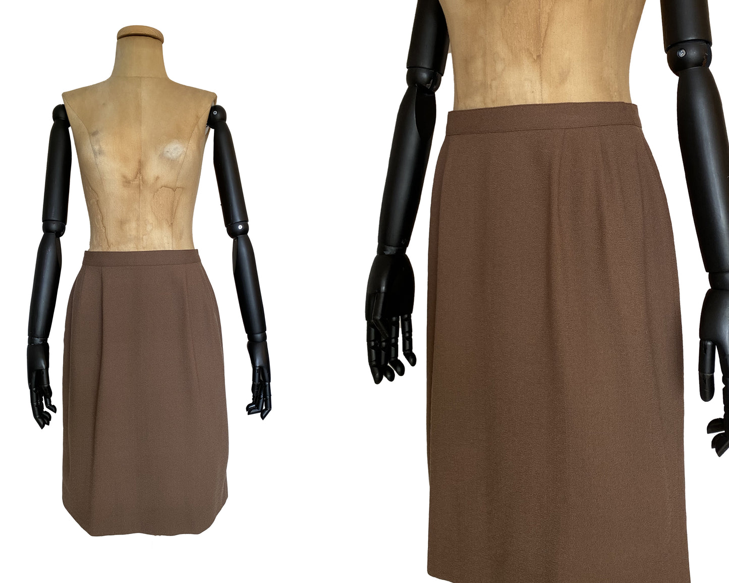 1990s Brown Pencil Skirt (M)