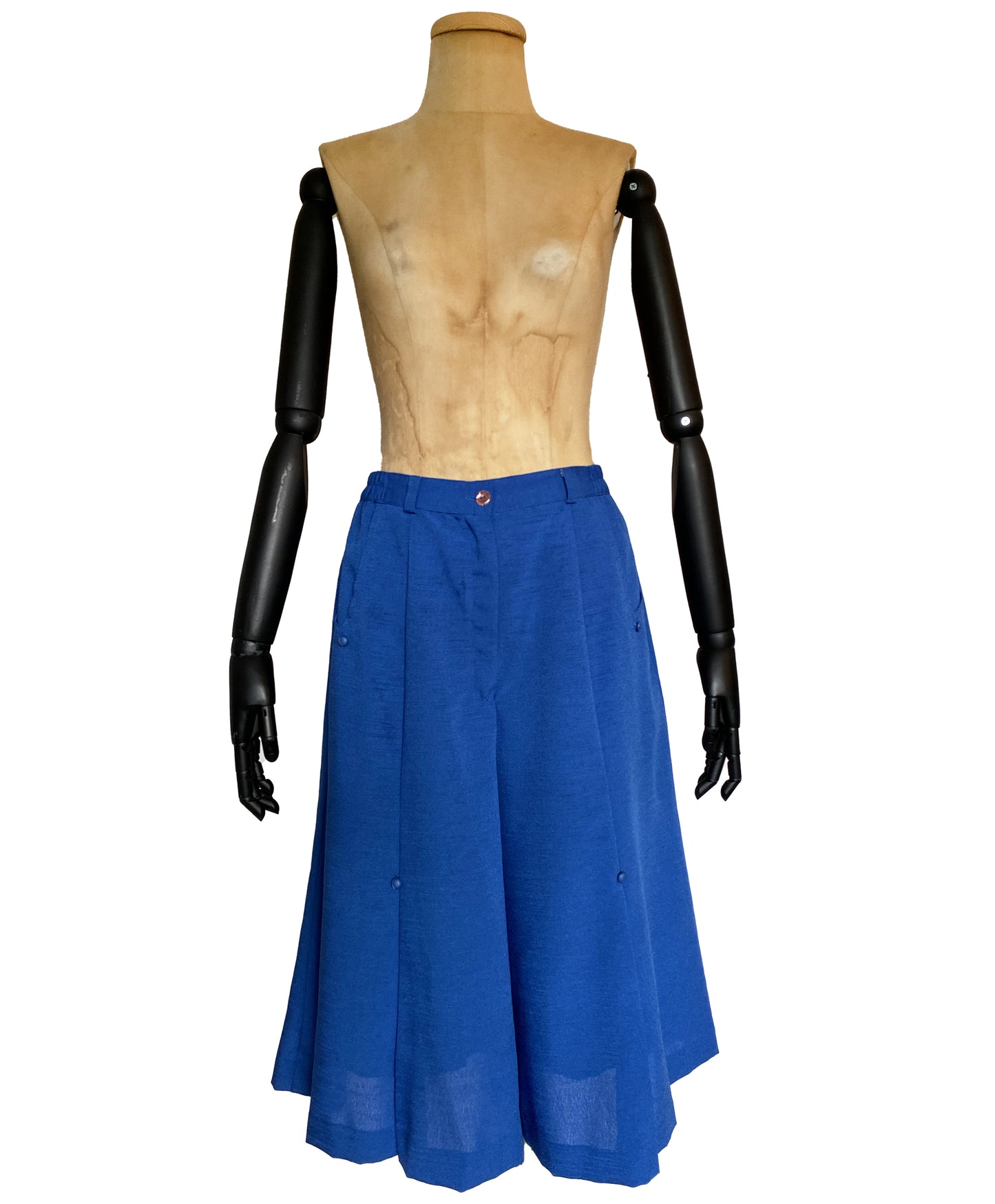 1970s Blue Wide Leg Shorts Culottes (S/M)