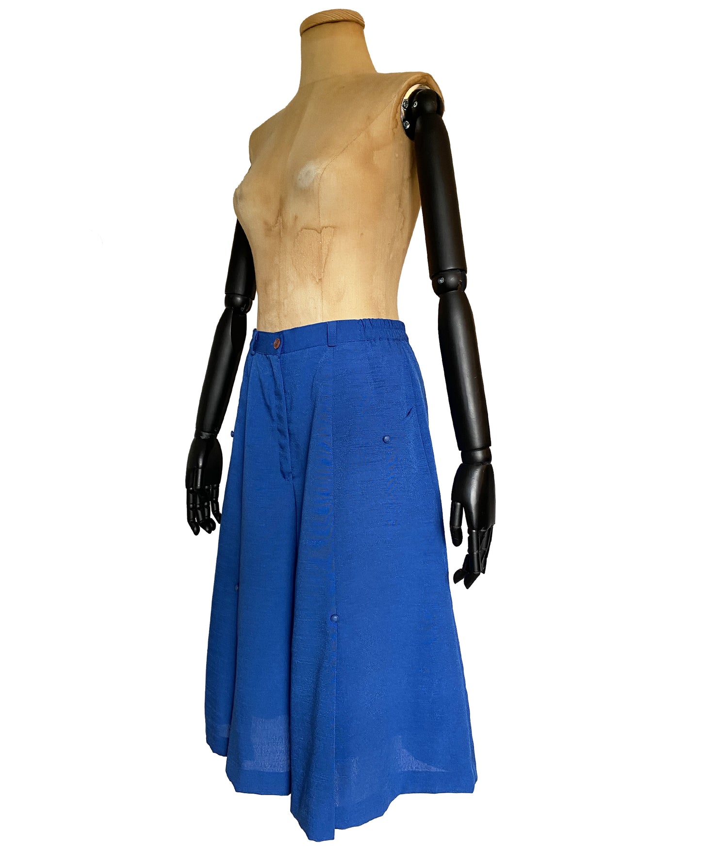 1970s Blue Wide Leg Shorts Culottes (S/M)