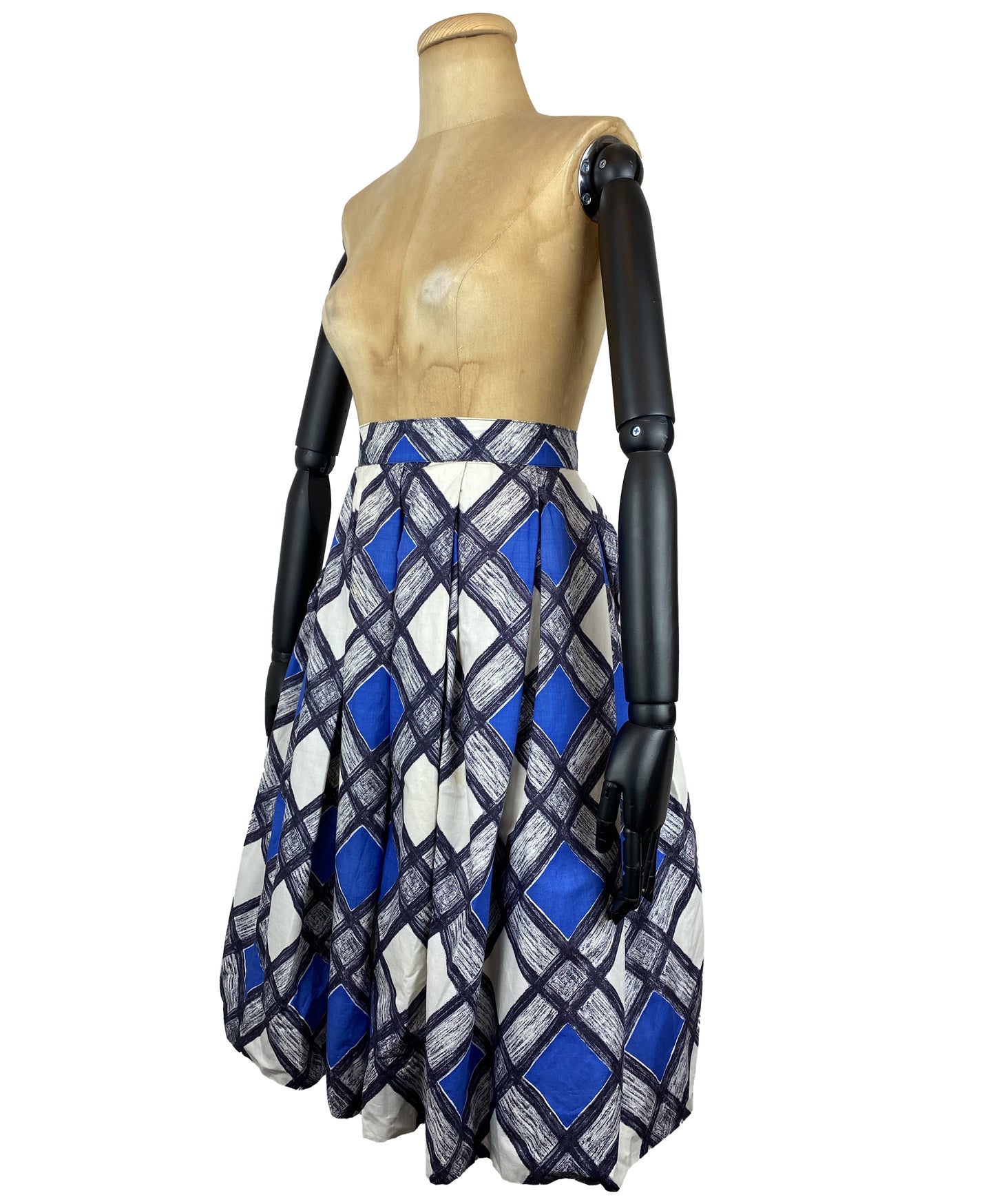 1950s Diamond Check Novelty Skirt (XS)