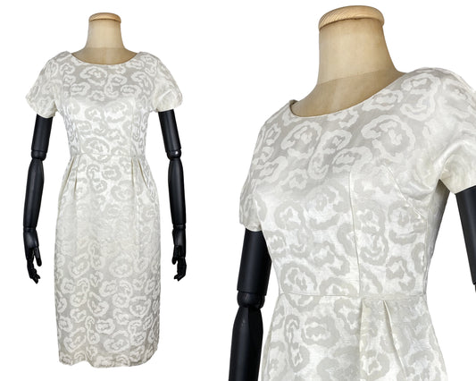 1950s White Sheath Wedding Dress (XS)