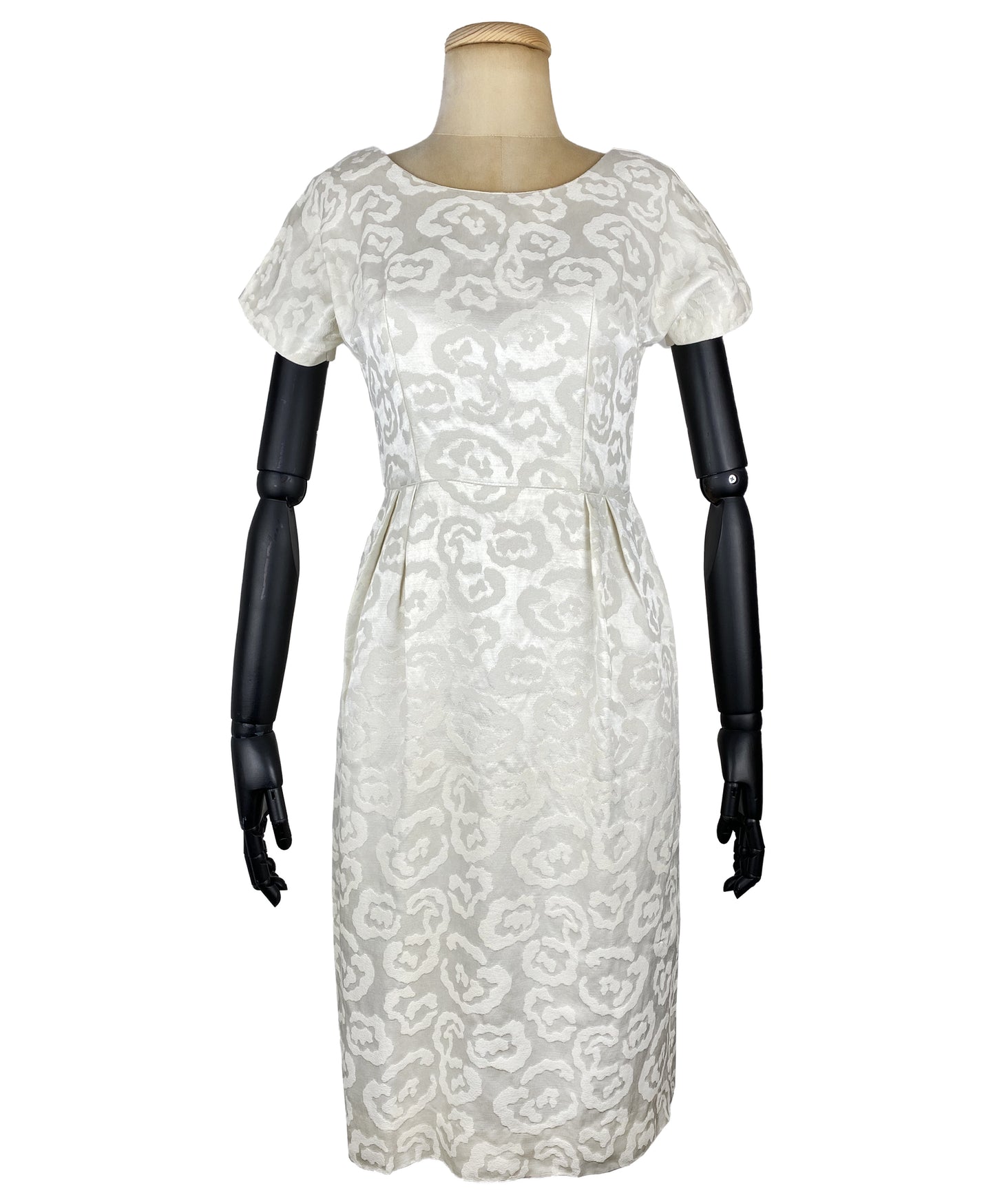 1950s White Sheath Wedding Dress (XS)