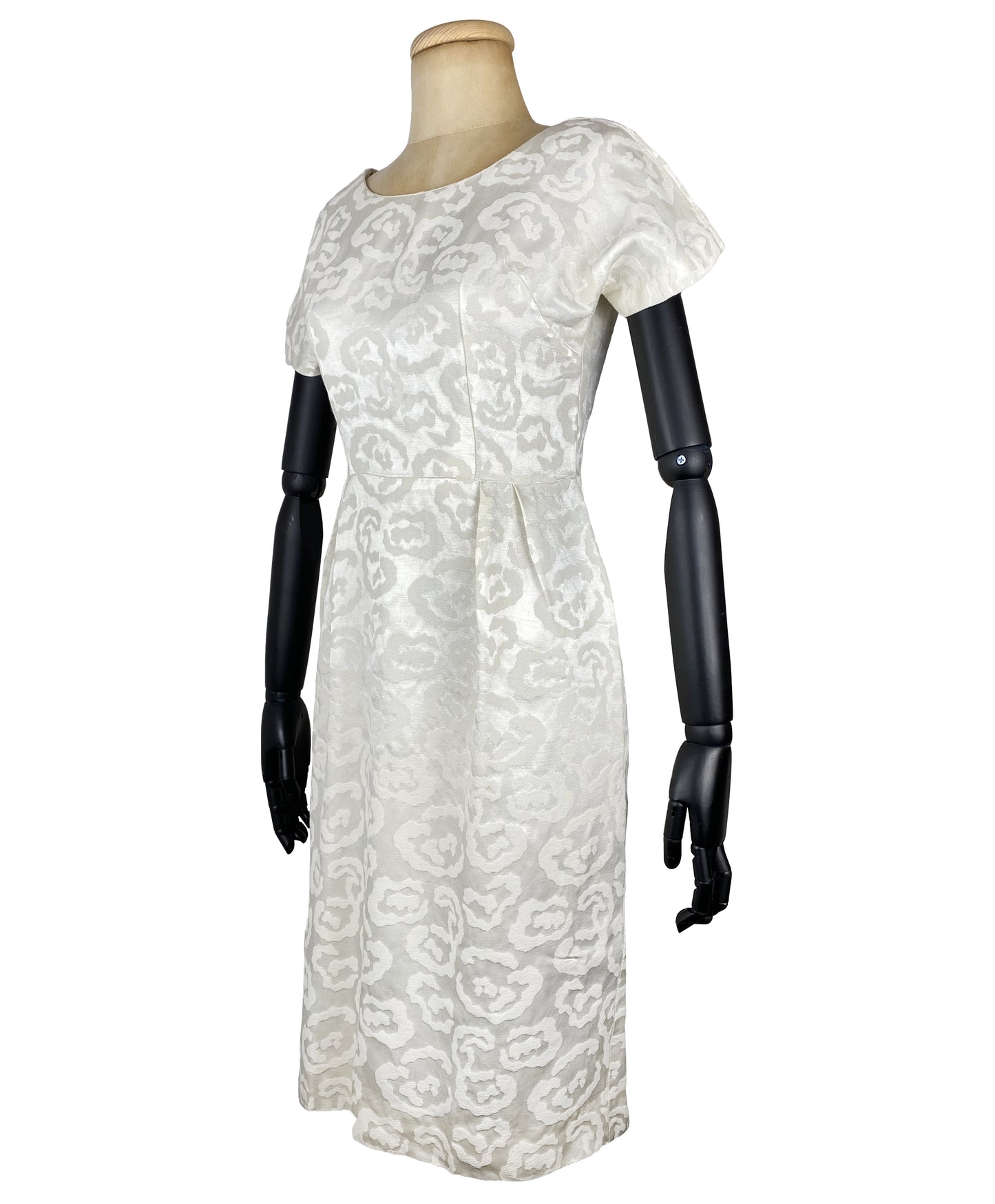 1950s White Sheath Wedding Dress (XS)