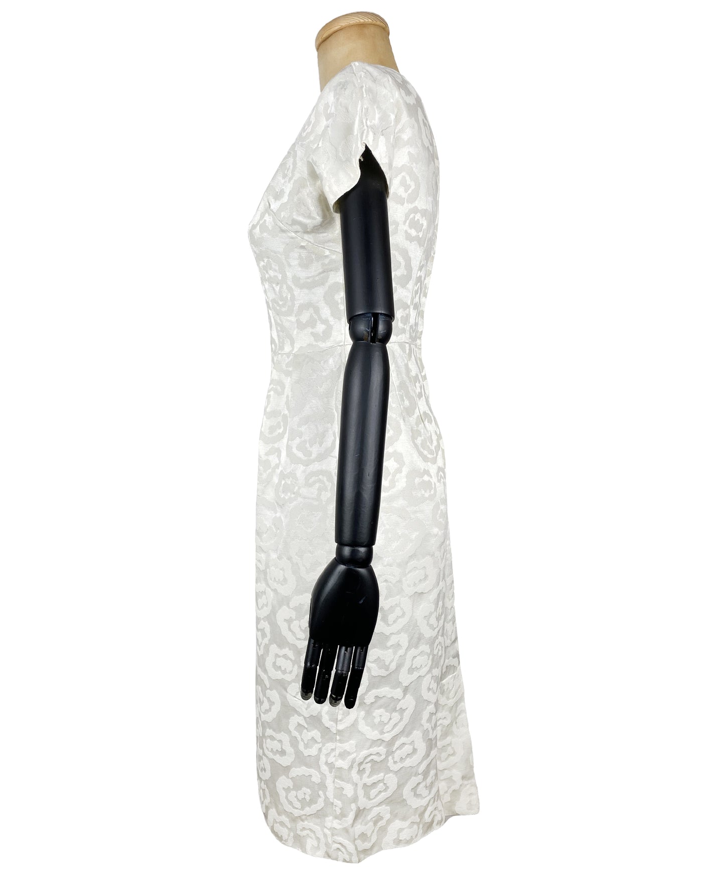 1950s White Sheath Wedding Dress (XS)