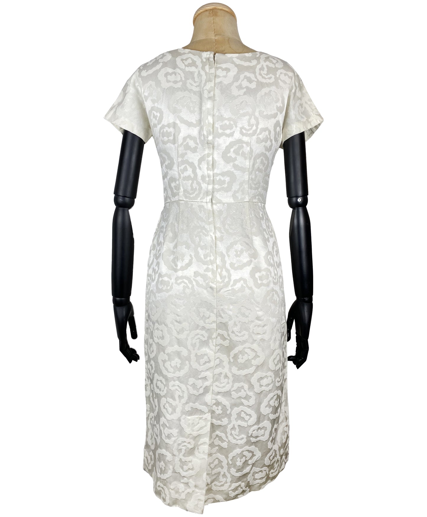 1950s White Sheath Wedding Dress (XS)