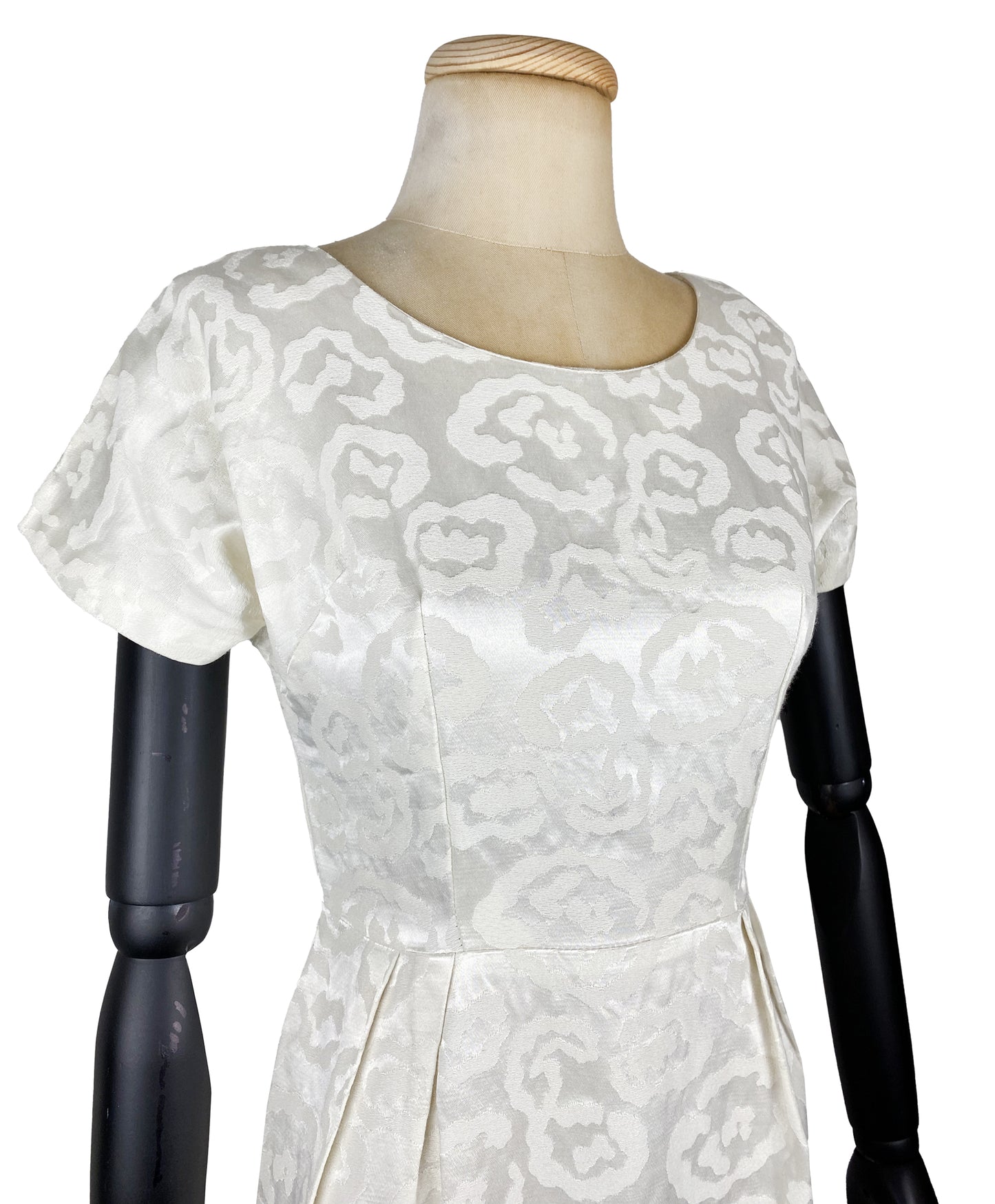 1950s White Sheath Wedding Dress (XS)