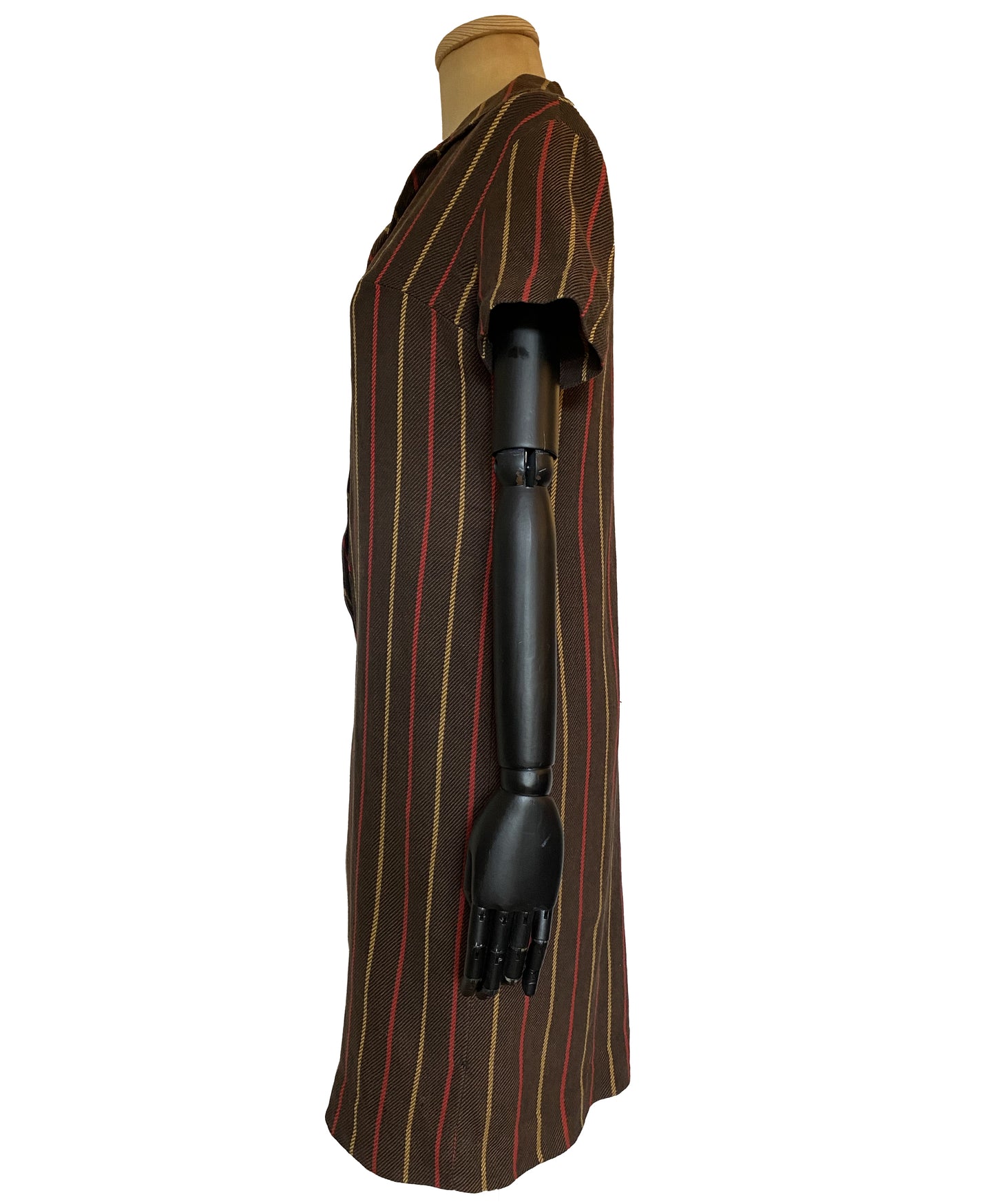 1960s Brown Stripe Dress (L)