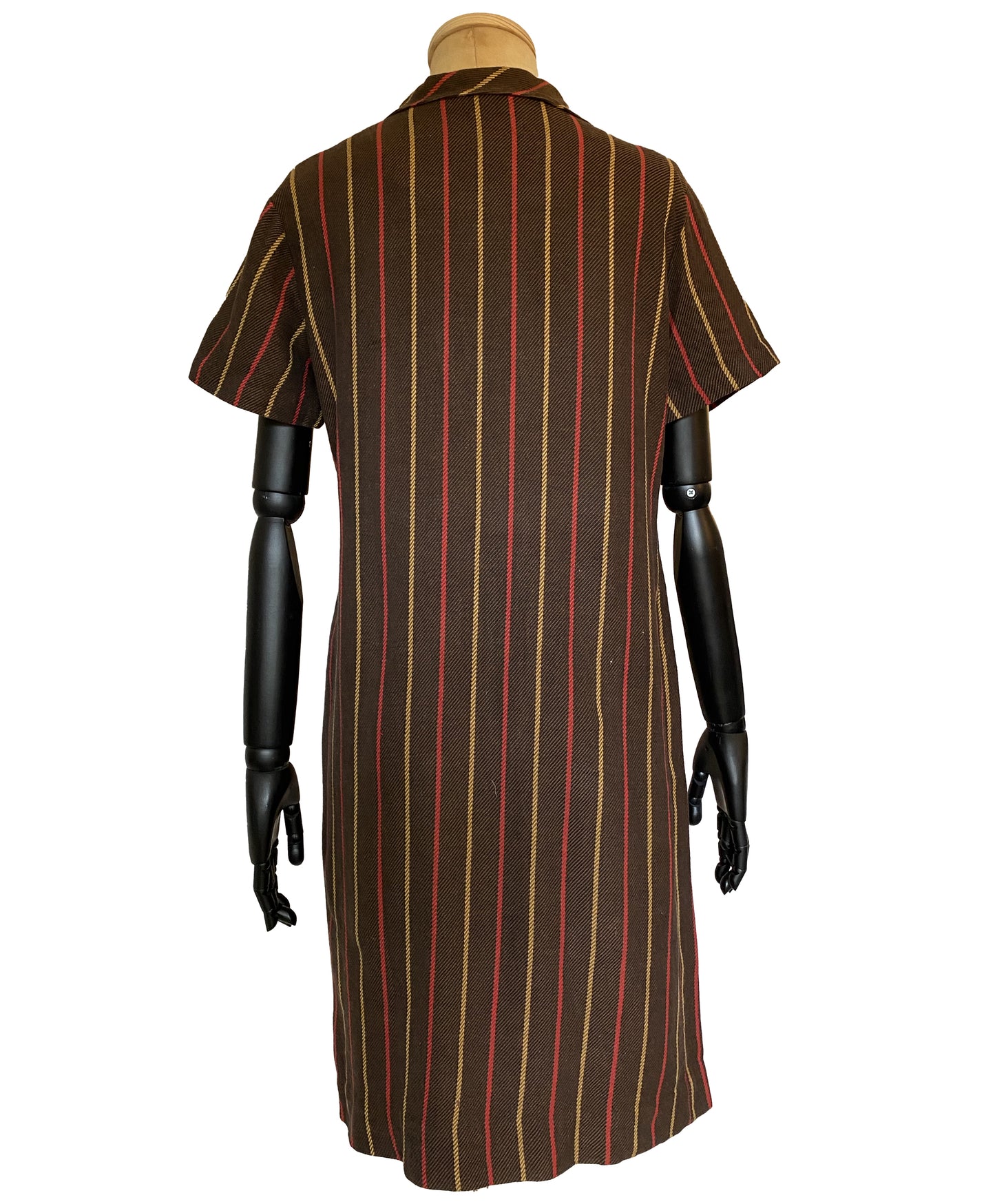 1960s Brown Stripe Dress (L)