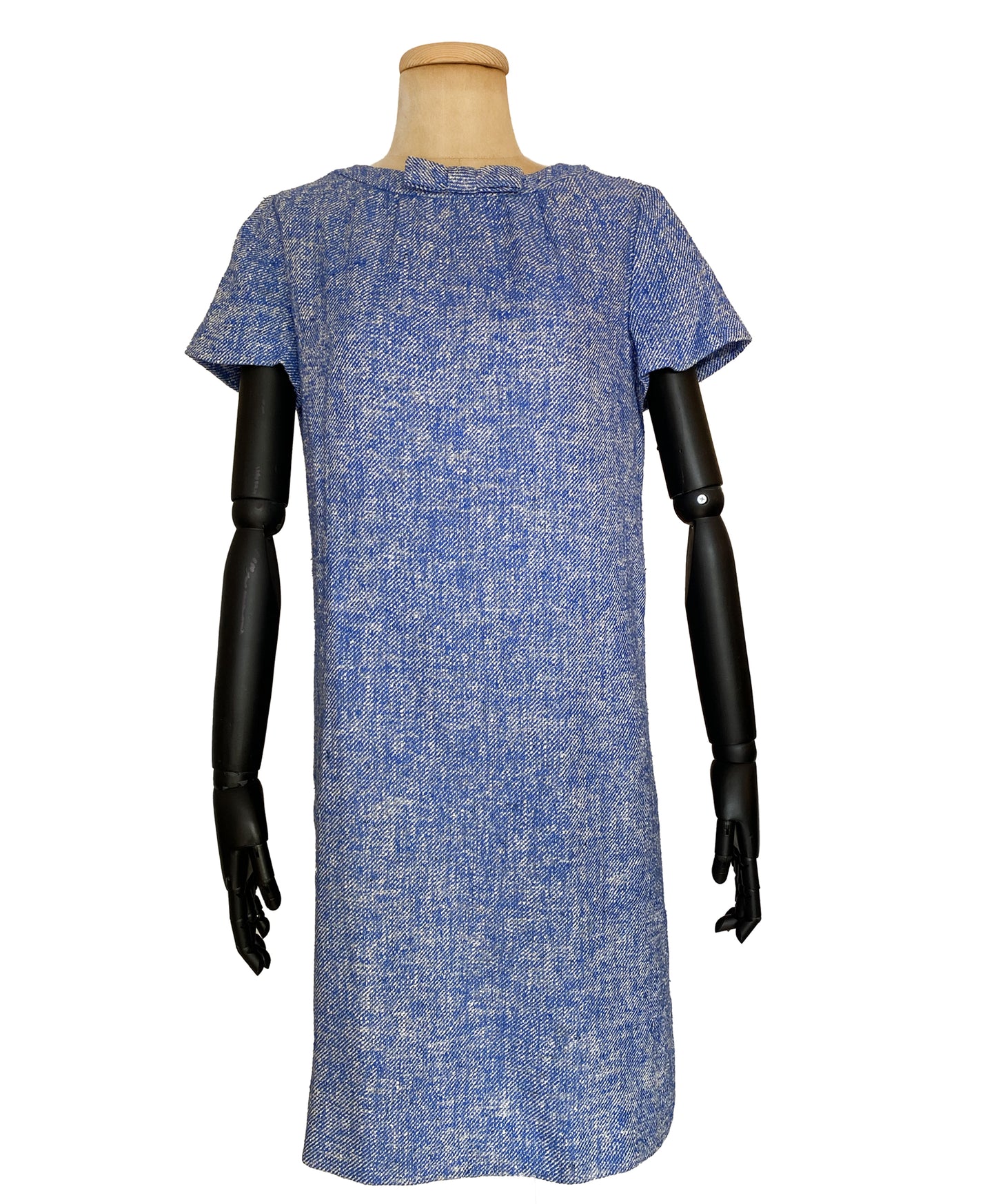 1960s Blue Twill Shift Dress (L-XL)