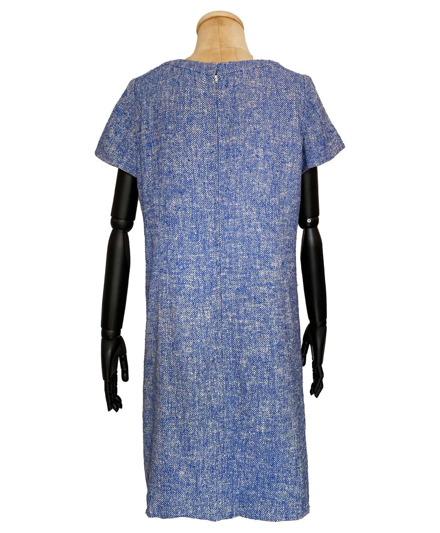 1960s Blue Twill Shift Dress (L-XL)