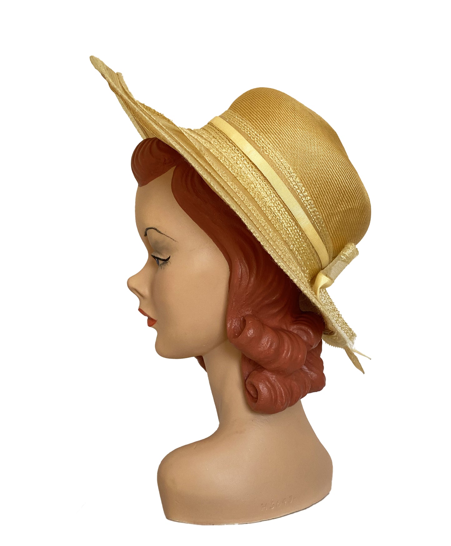 1950s Wide Brim Sun Hat (S-M)