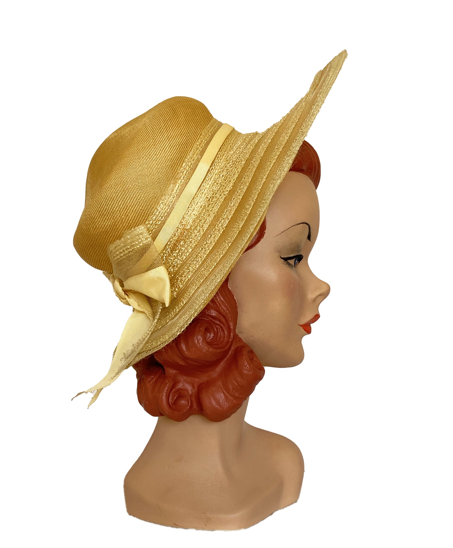 1950s Wide Brim Sun Hat (S-M)