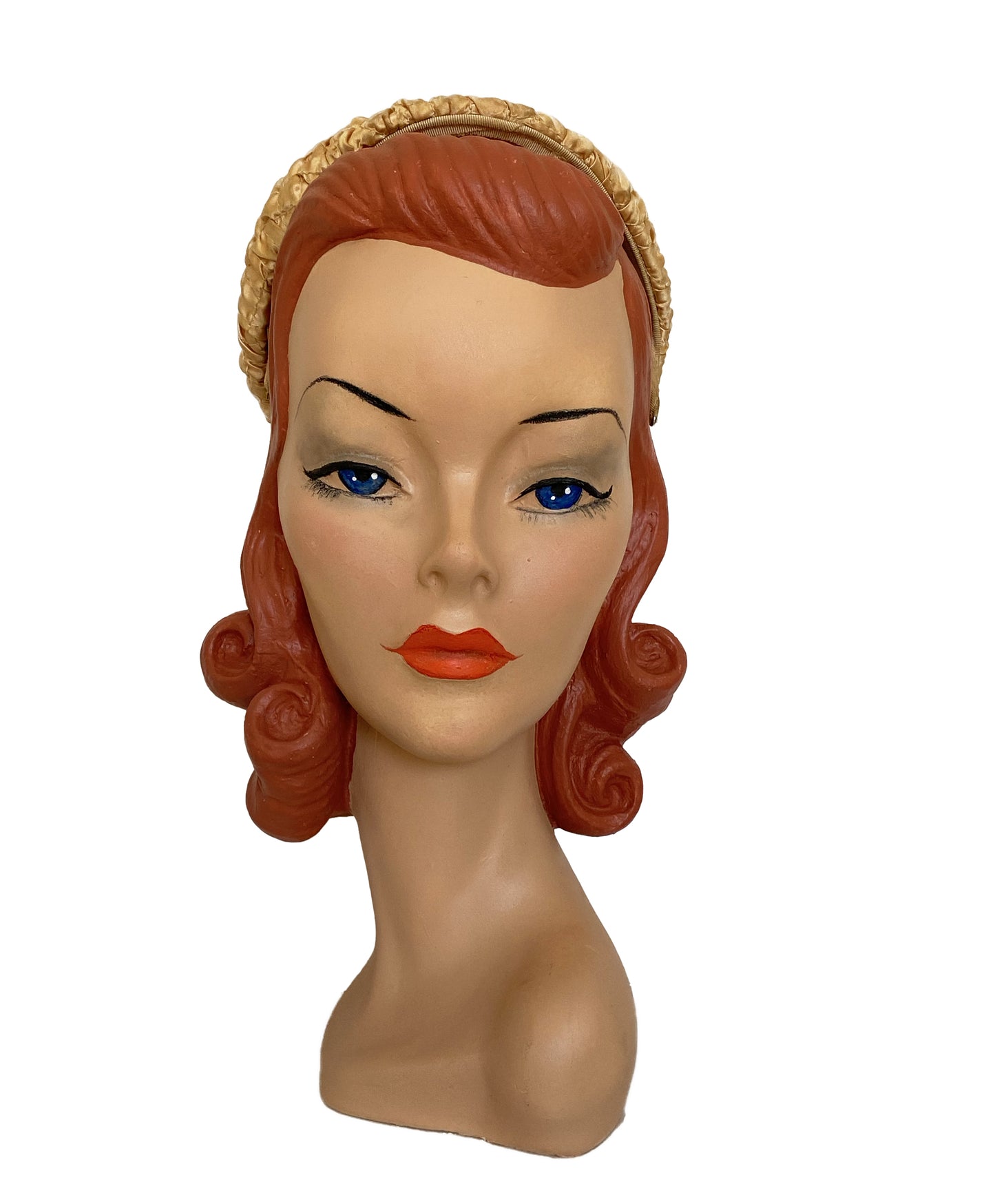 1950s Rhinestone Decor Fabric Hat (S)