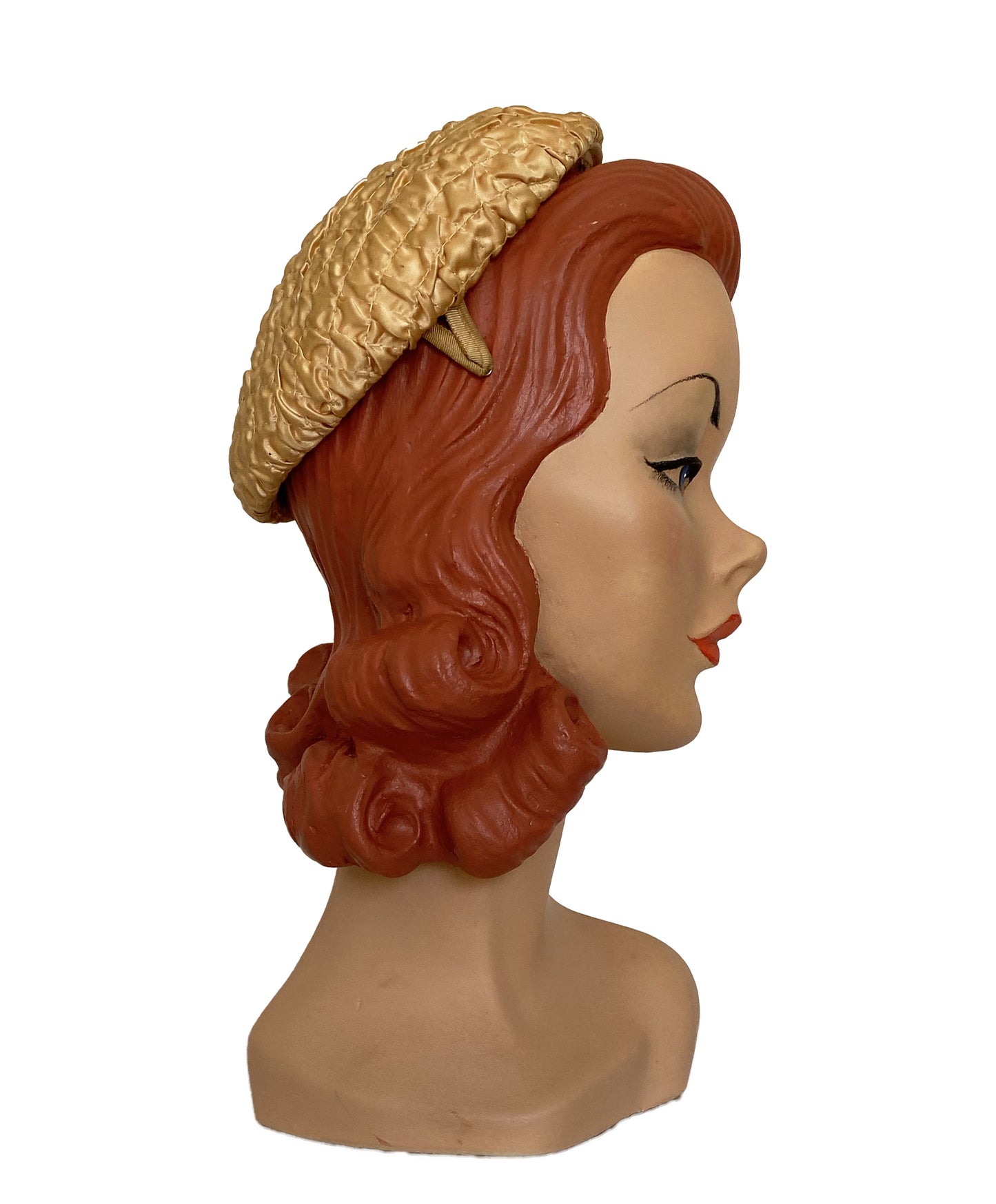 1950s Rhinestone Decor Fabric Hat (S)