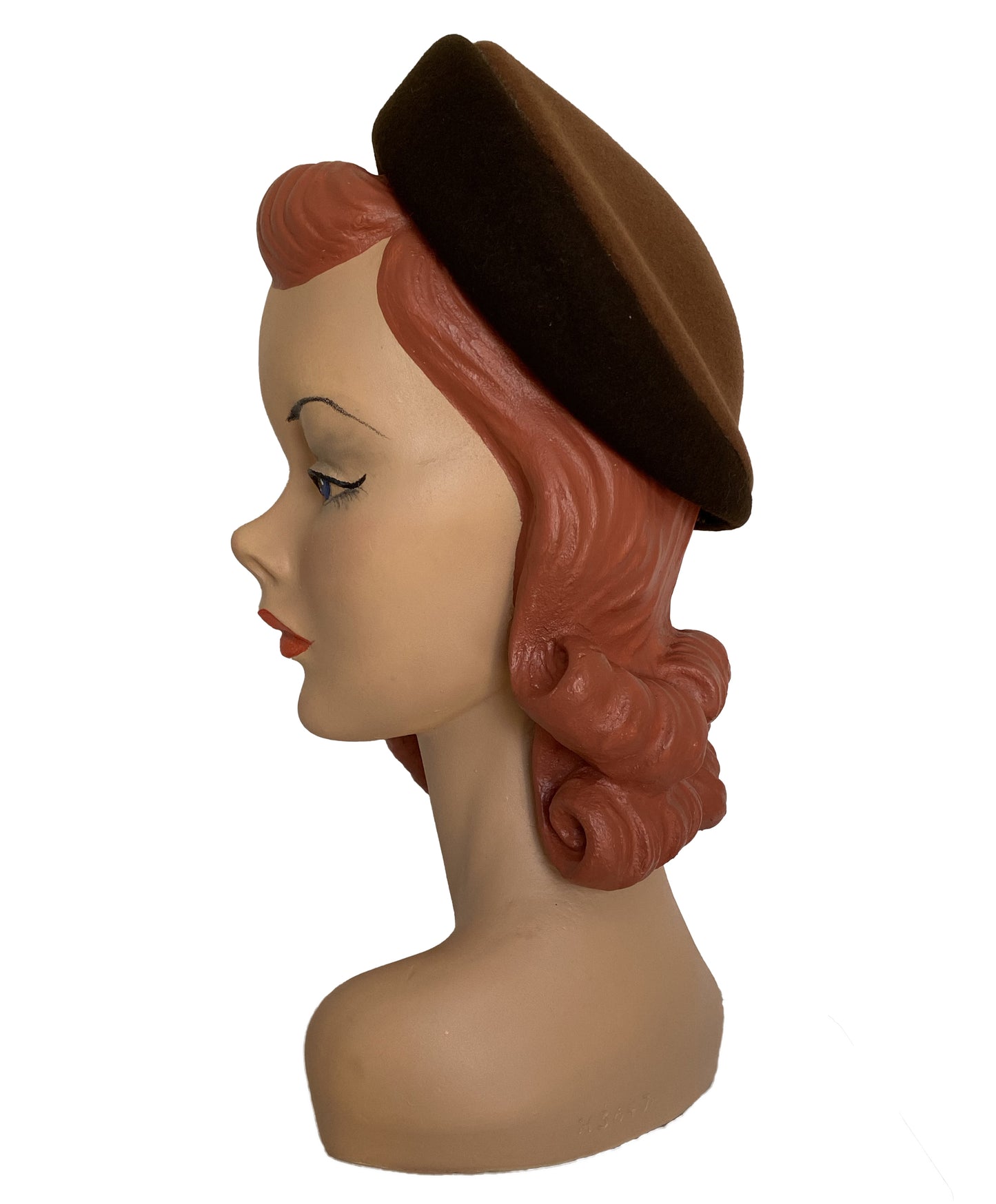 1950s Two Tone Brown Circular Hat (S-M)