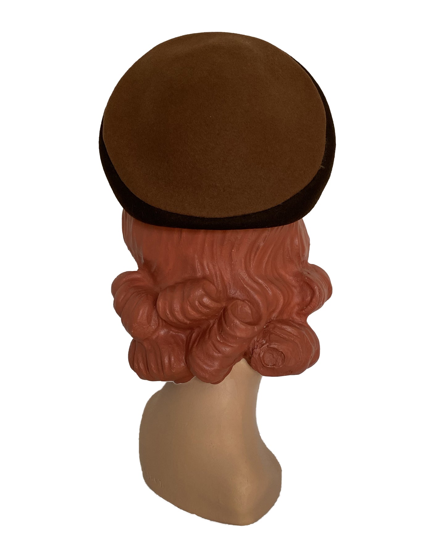 1950s Two Tone Brown Circular Hat (S-M)