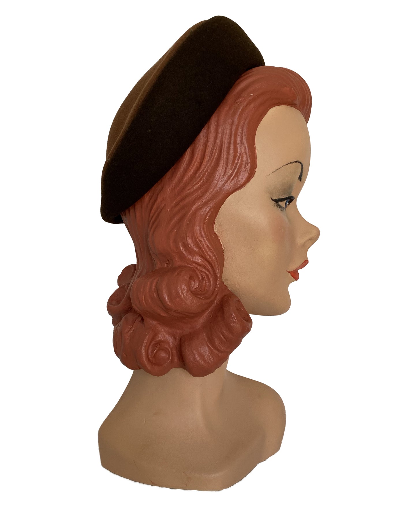 1950s Two Tone Brown Circular Hat (S-M)