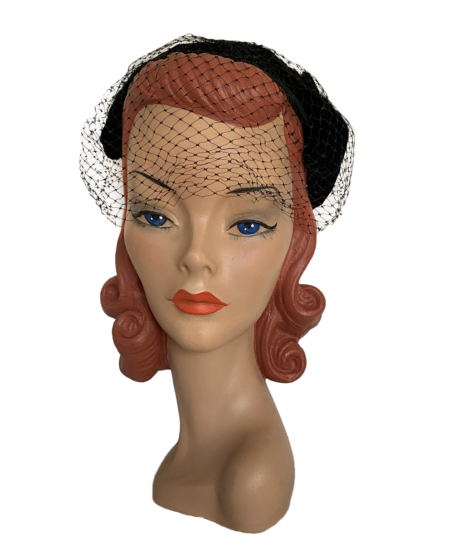 1950s Black Veil Whimsies Hat (S-M)