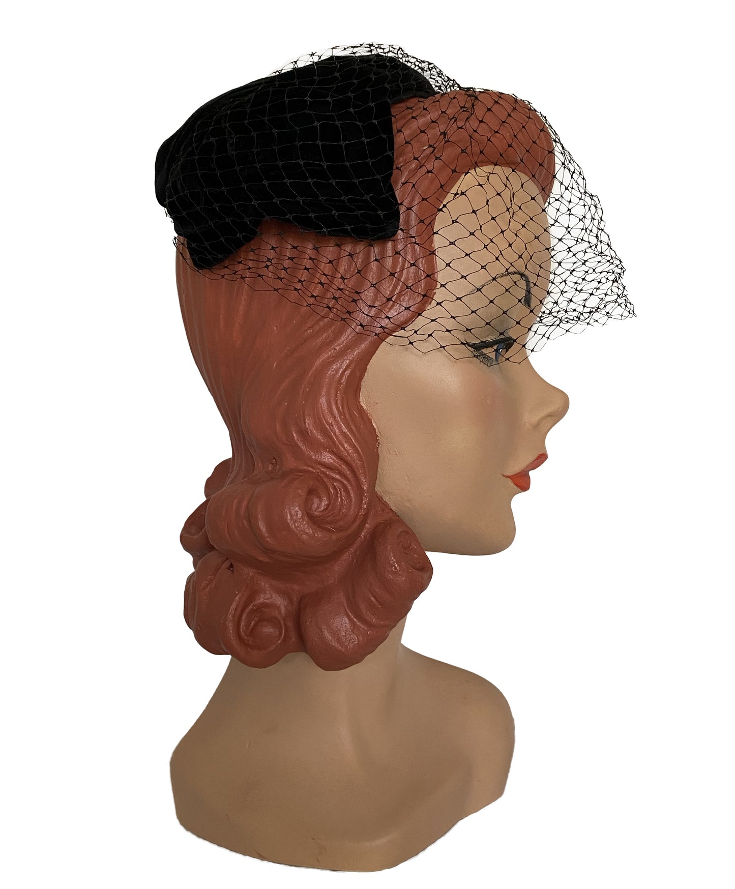 1950s Black Veil Whimsies Hat (S-M)