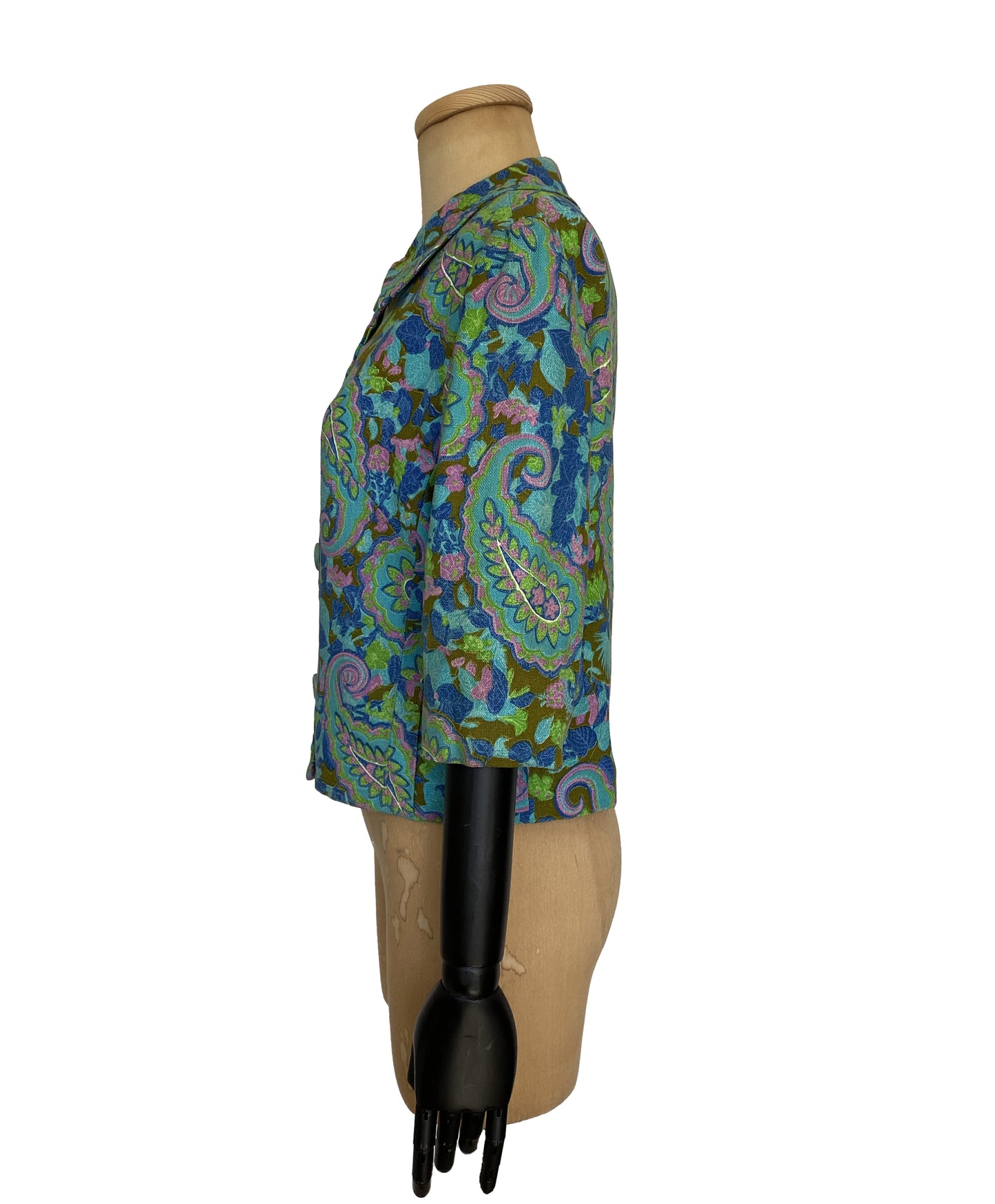 1960s Psychedelic Green Paisley Blazer (M)