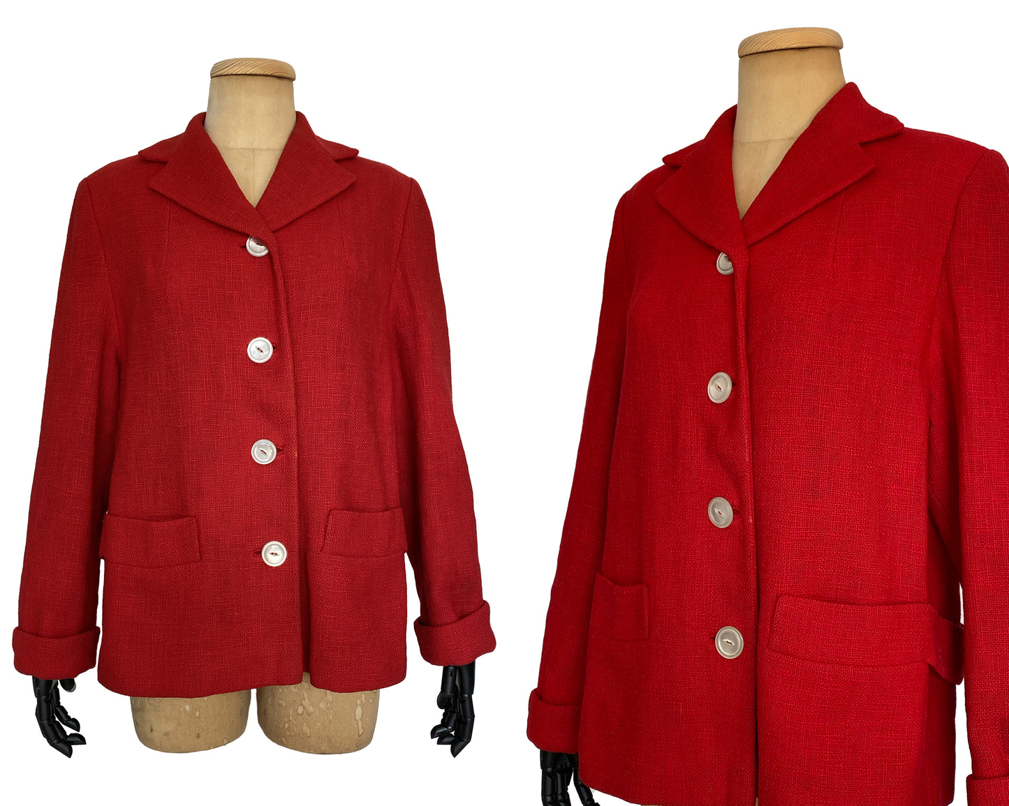 1980s Boxy Tailored Red Blazer (L)