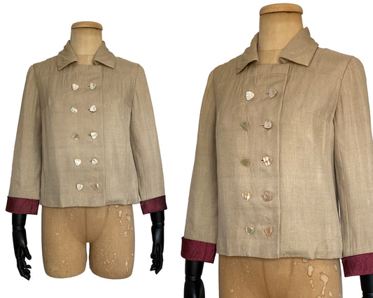 1960s Double Breasted Square Neckline Blazer (S)