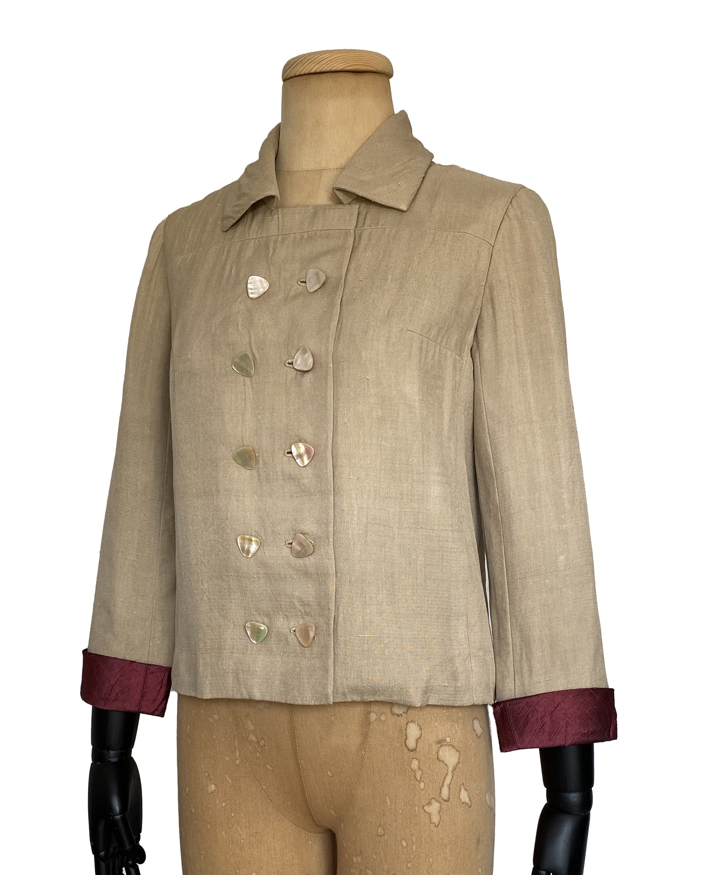 1960s Double Breasted Square Neckline Blazer (S)