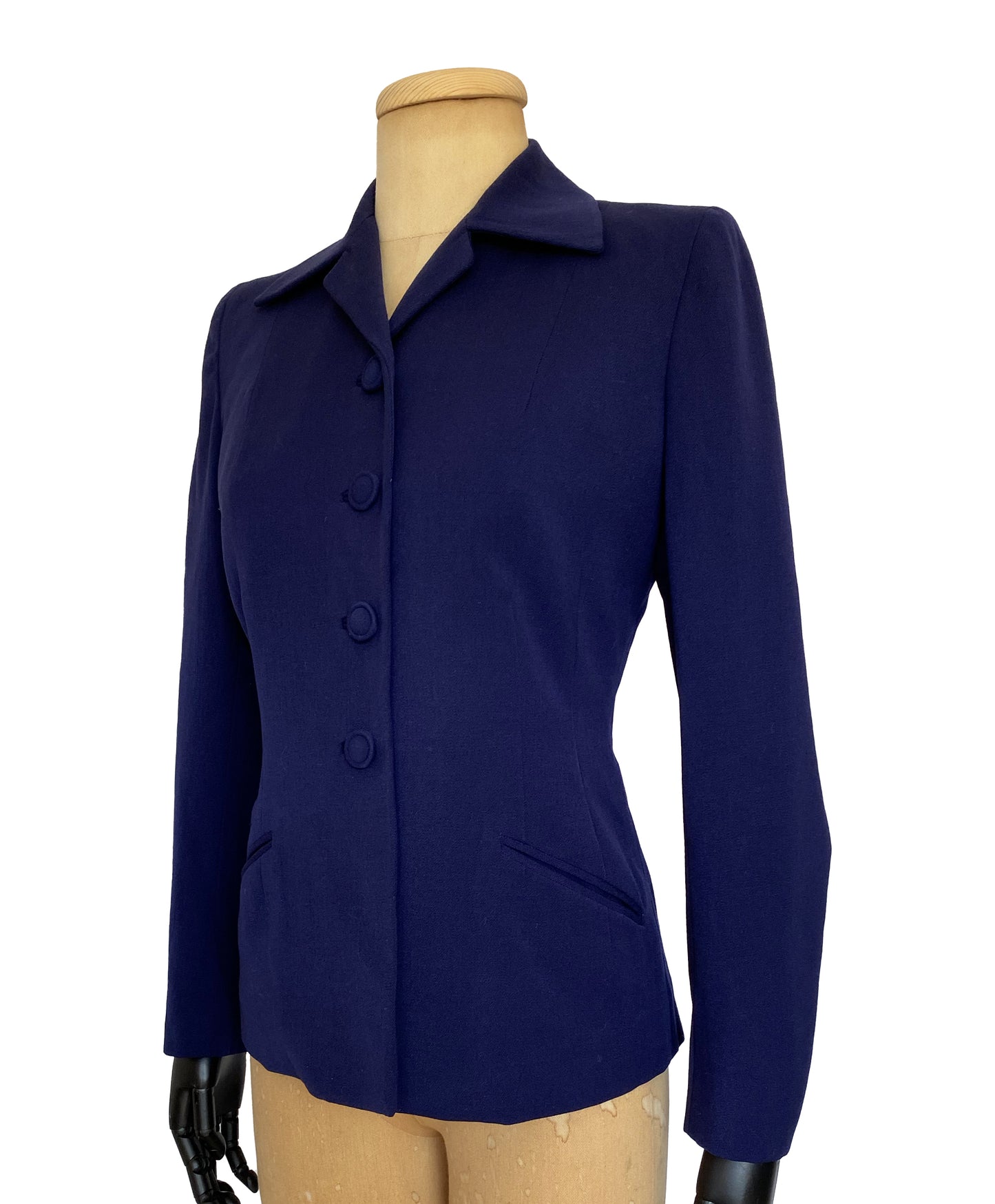 1950s Tailored Navy Button Up Blazer (XS-S)