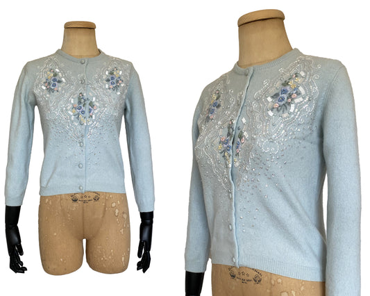 1990s does 1950s Beaded Sequin Cardigan (XS)