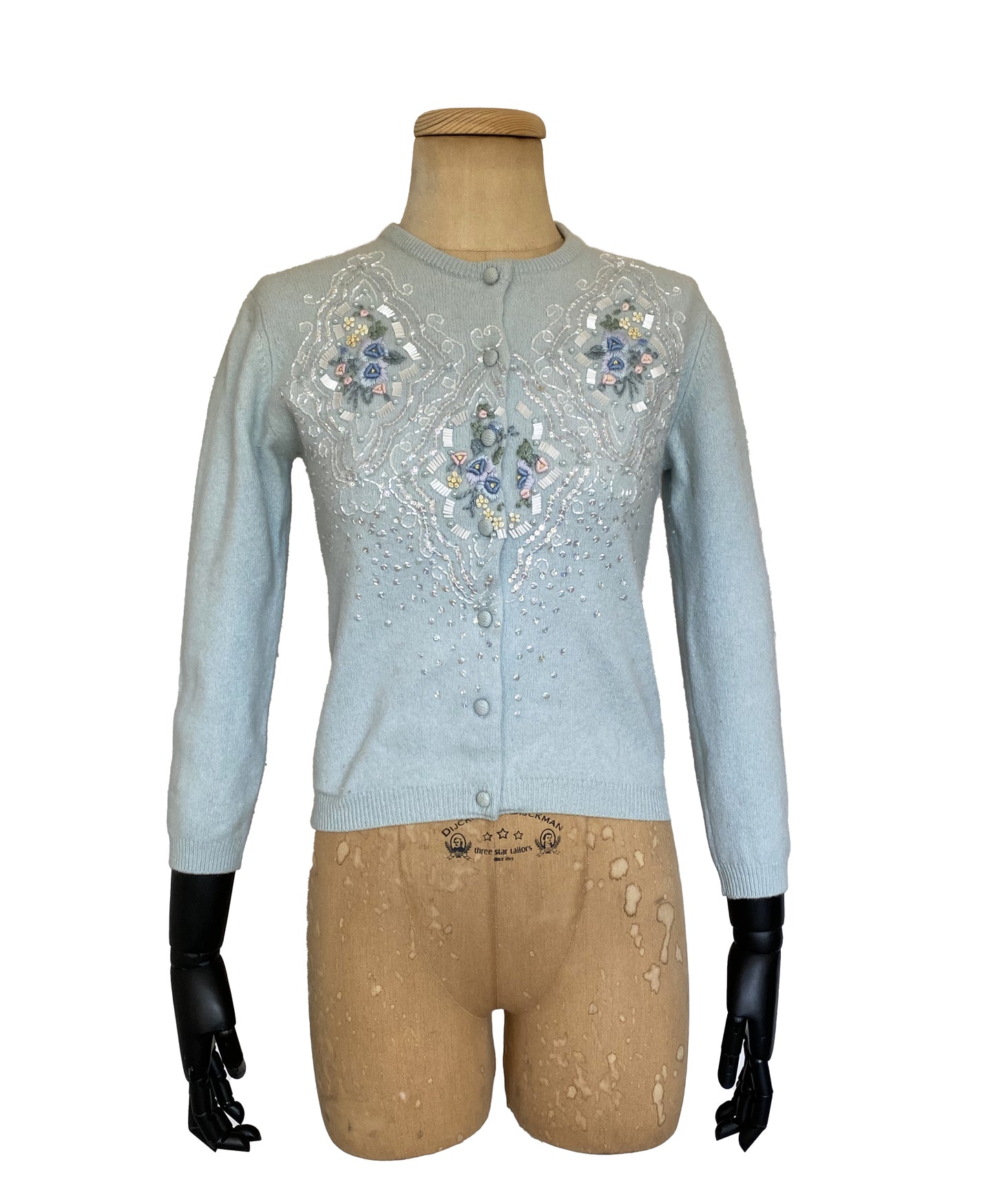 1990s does 1950s Beaded Sequin Cardigan (XS)